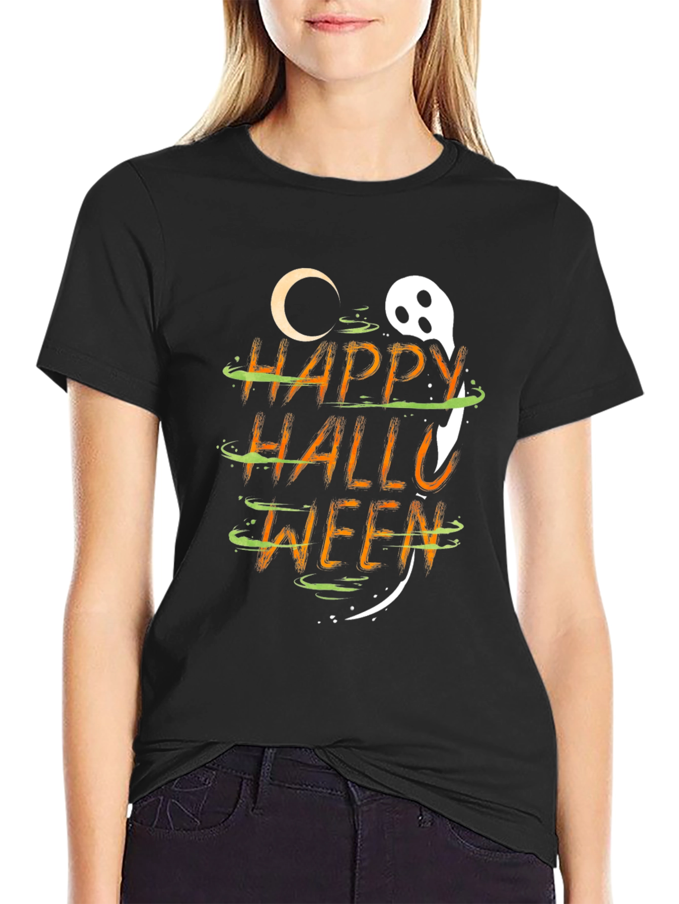 Happy Halloween Graphic T-Shirt - Spooky Season Apparel