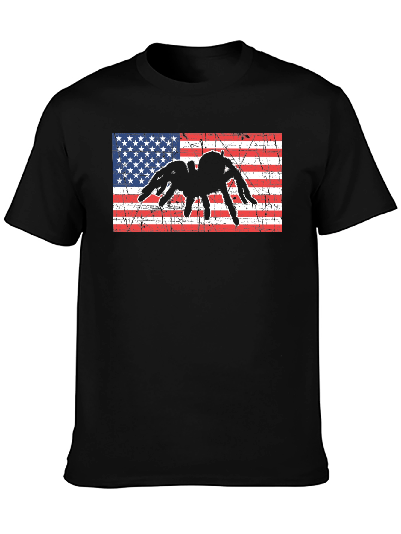 American Flag Spider Graphic T-Shirt