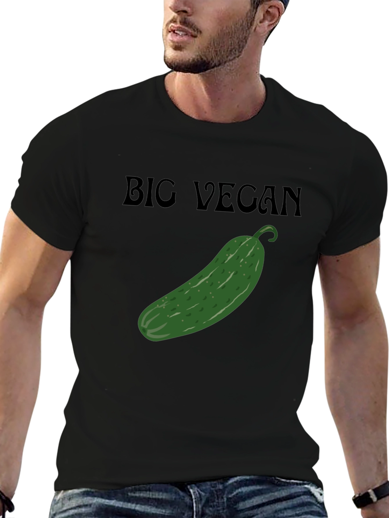 Big Vegan Cucumber Graphic T-Shirt - Unisex