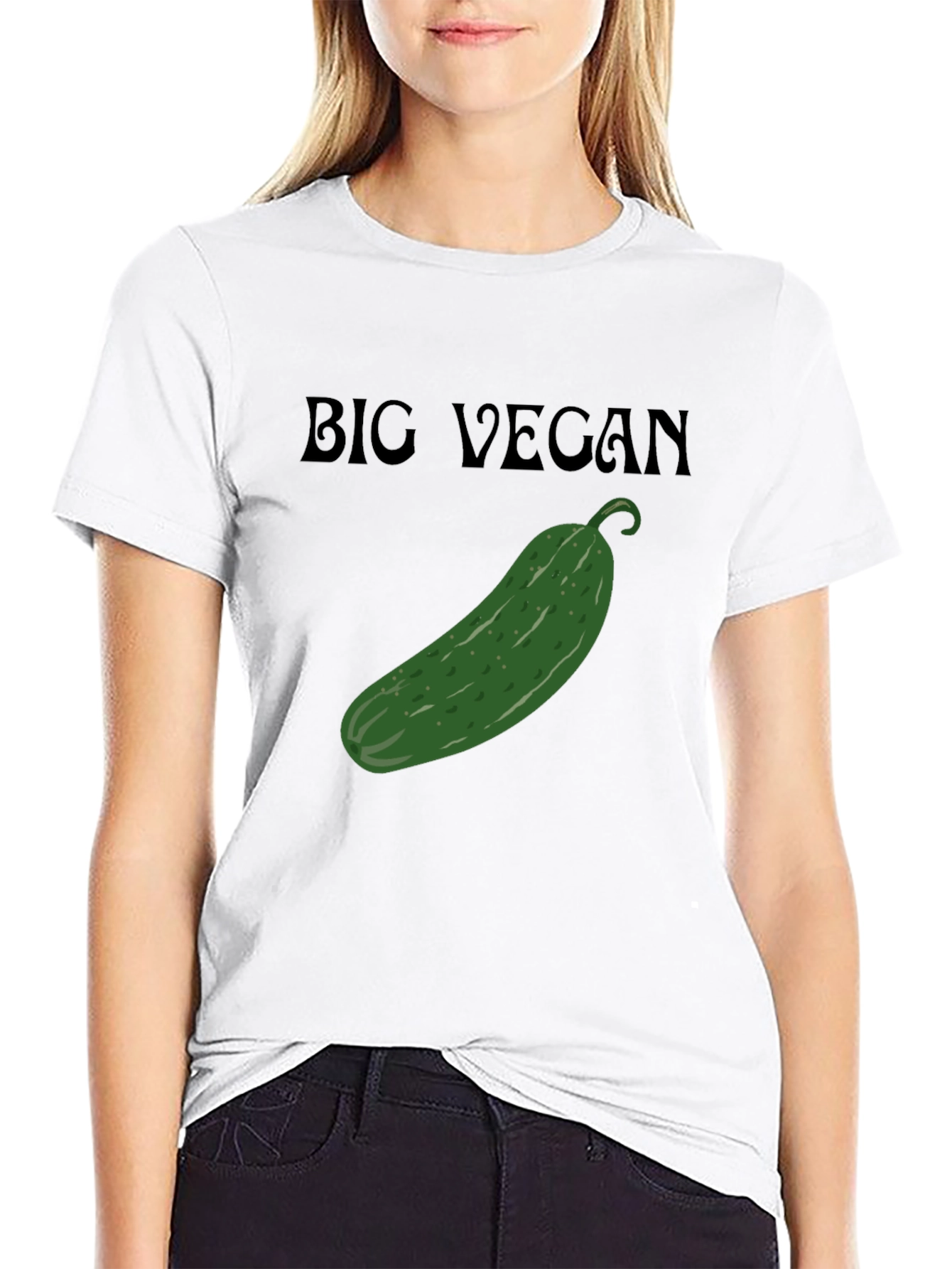 Big Vegan Cucumber Graphic T-Shirt - Unisex