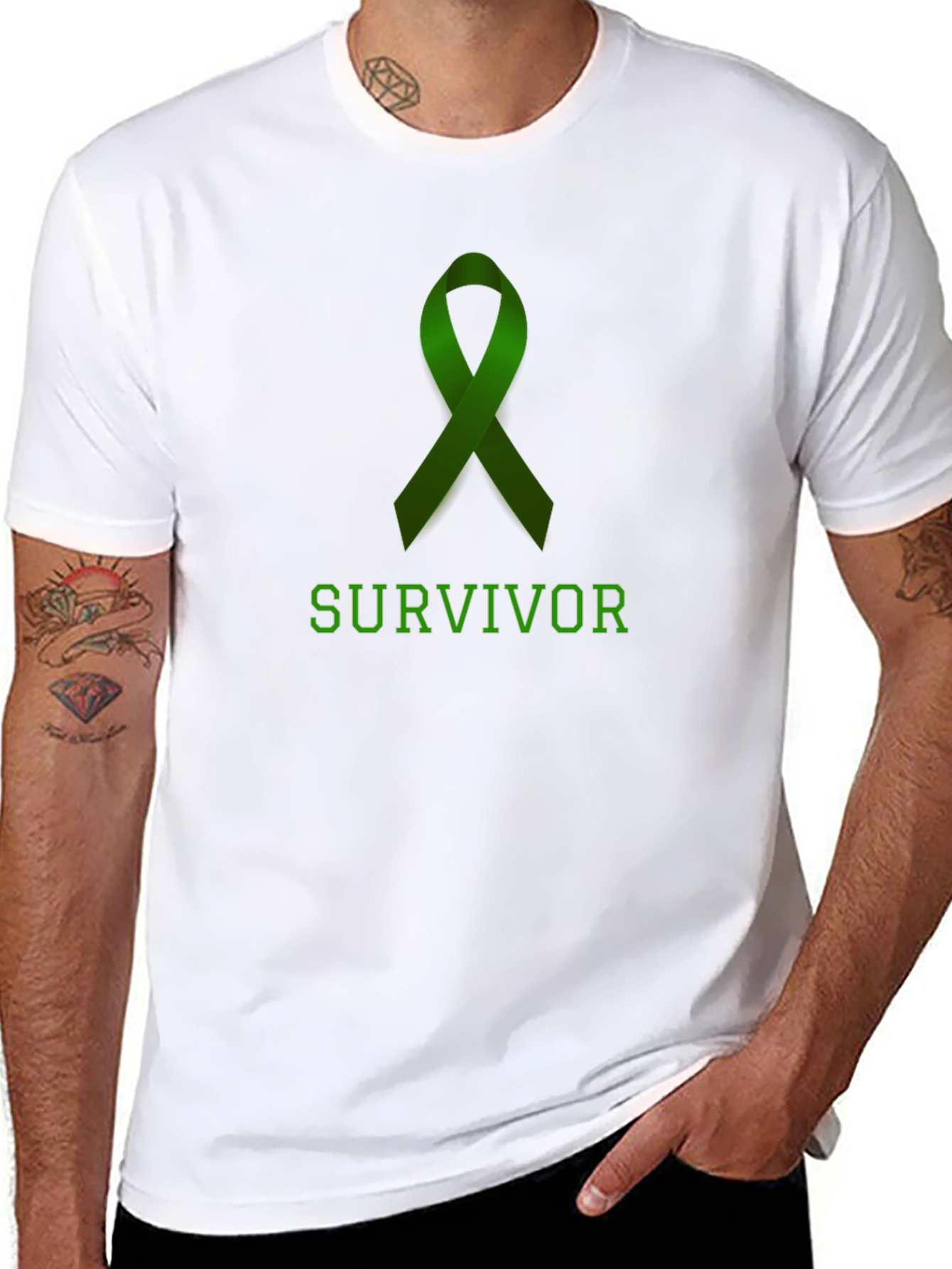Survivor Ribbon Graphic Tee - Black