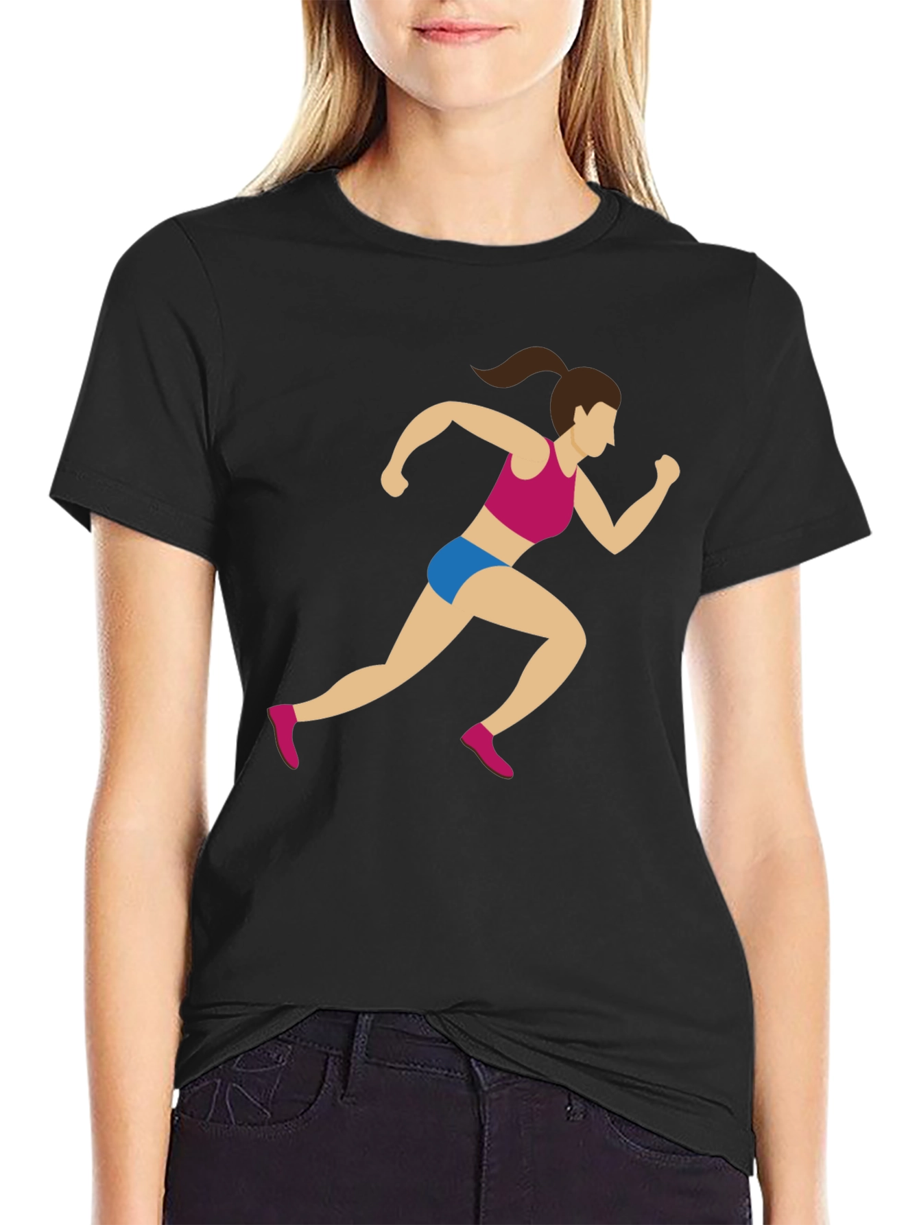 Runner Graphic Tee - Black Cotton Blend