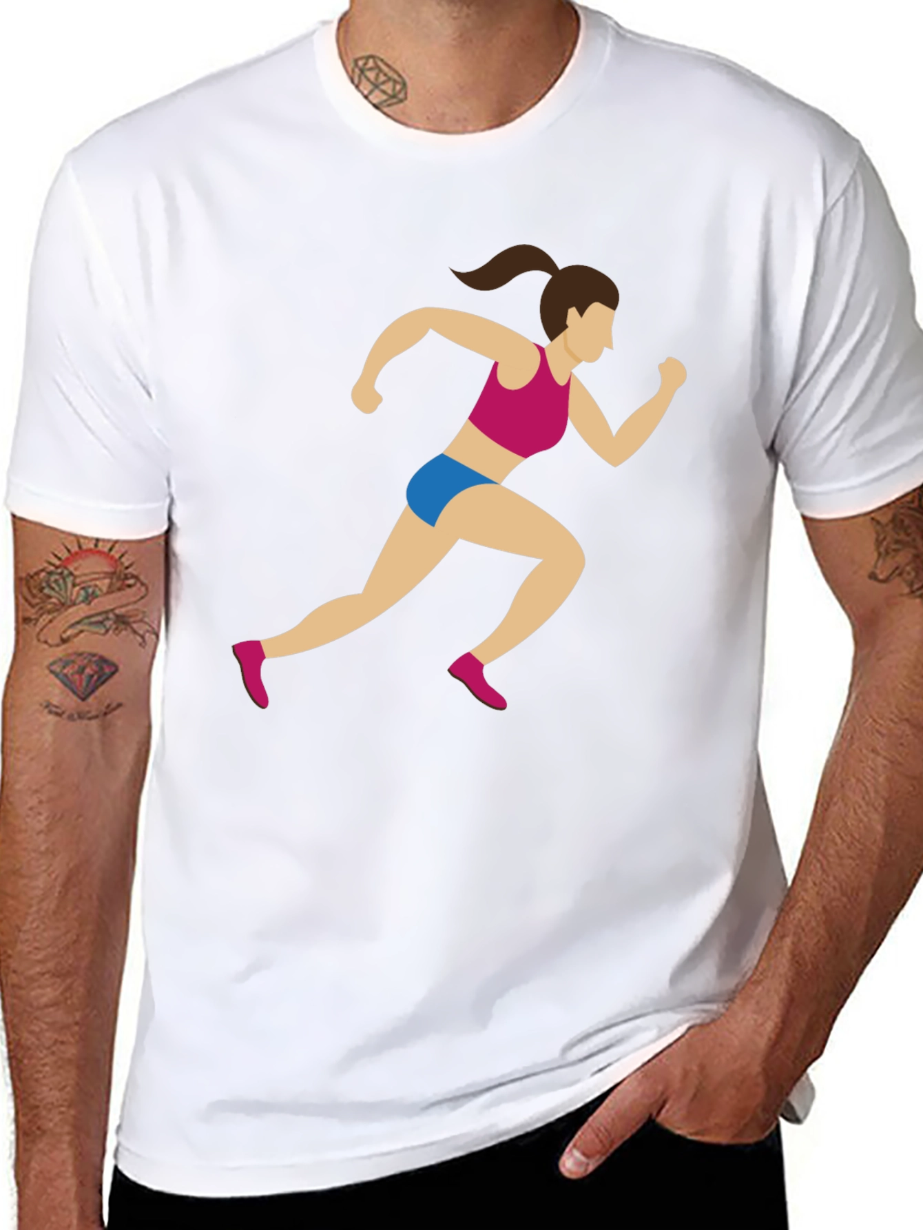 Runner Graphic Tee - Black Cotton Blend
