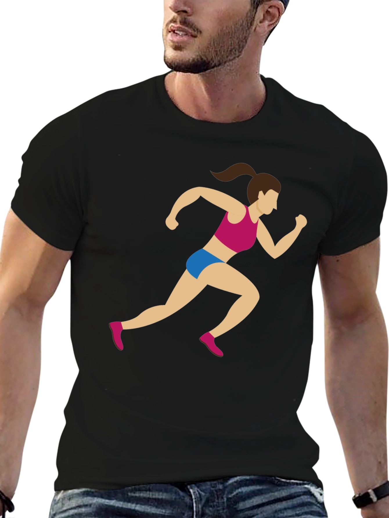 Runner Graphic Tee - Black Cotton Blend