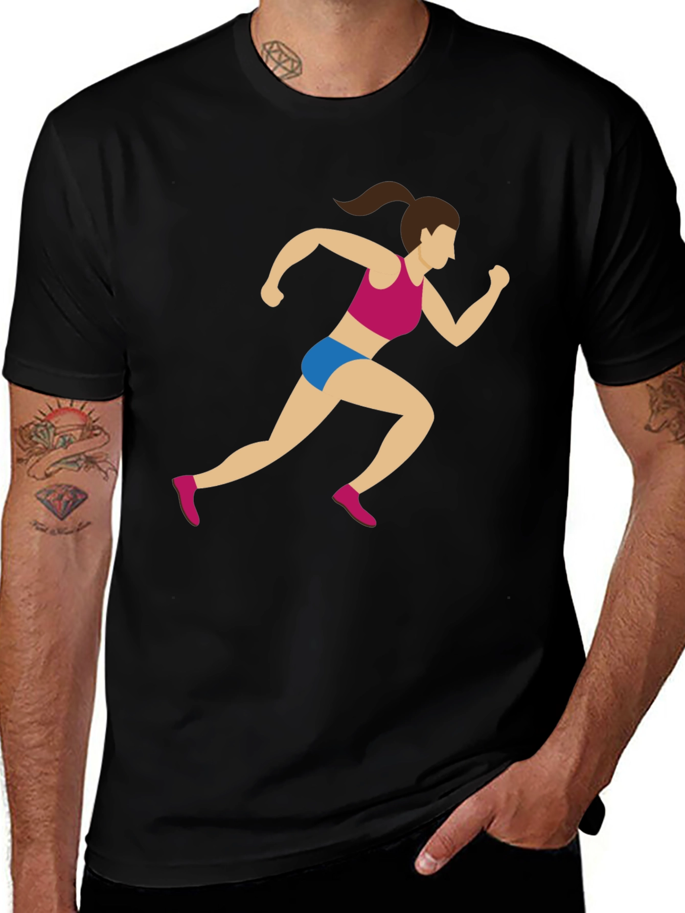 Runner Graphic Tee - Black Cotton Blend