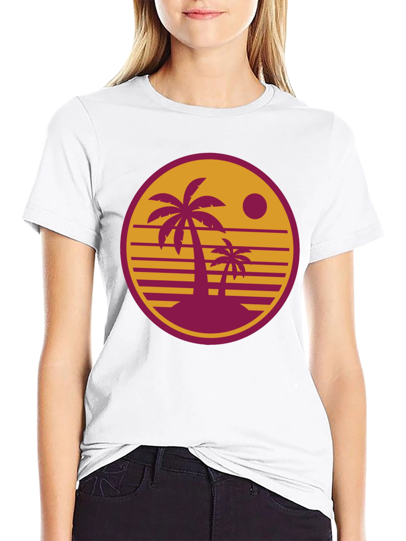 Retro Palm Sunset Graphic T-Shirt