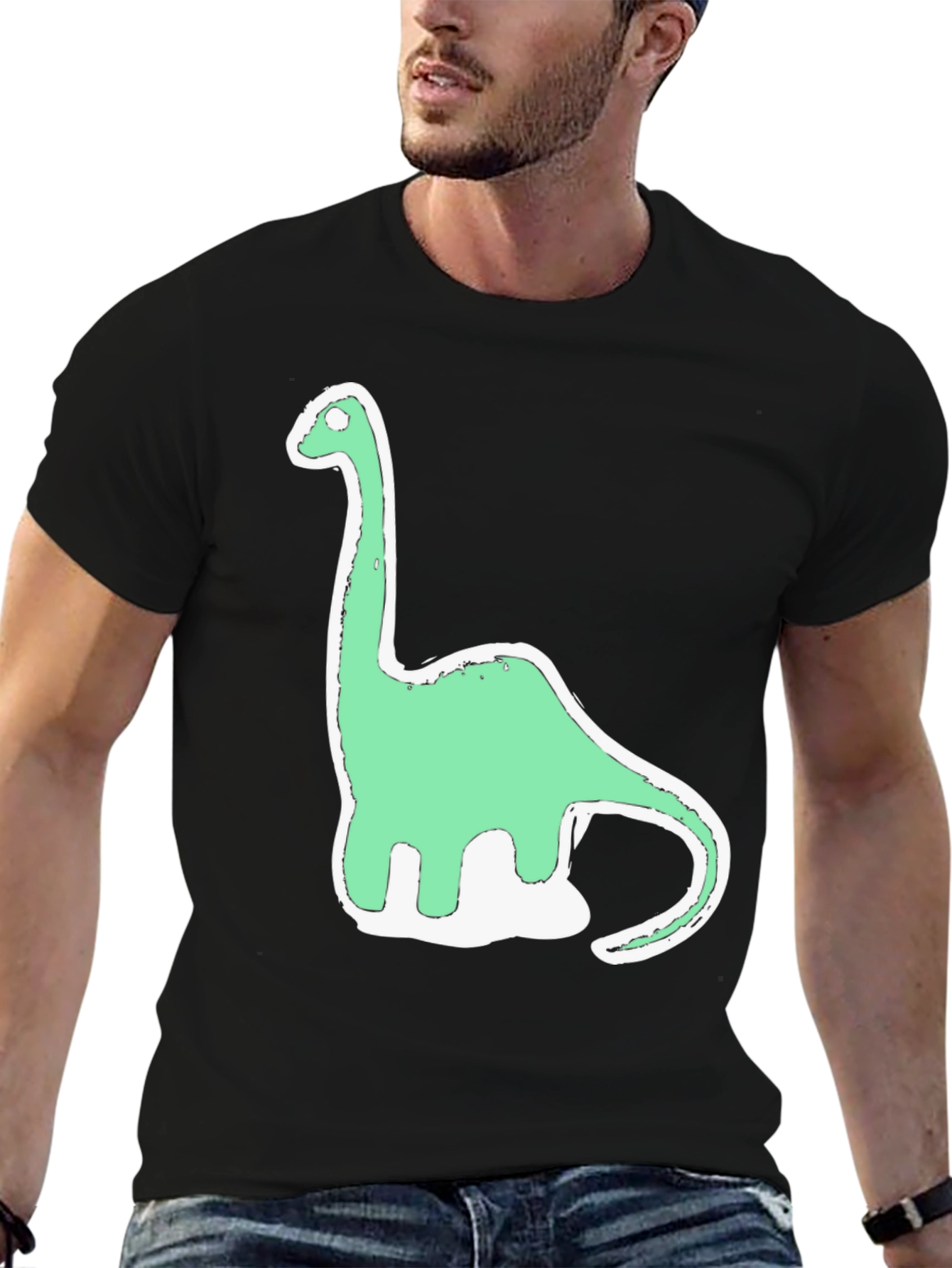 Dino Tee: Funky Brontosaurus Graphic T-Shirt