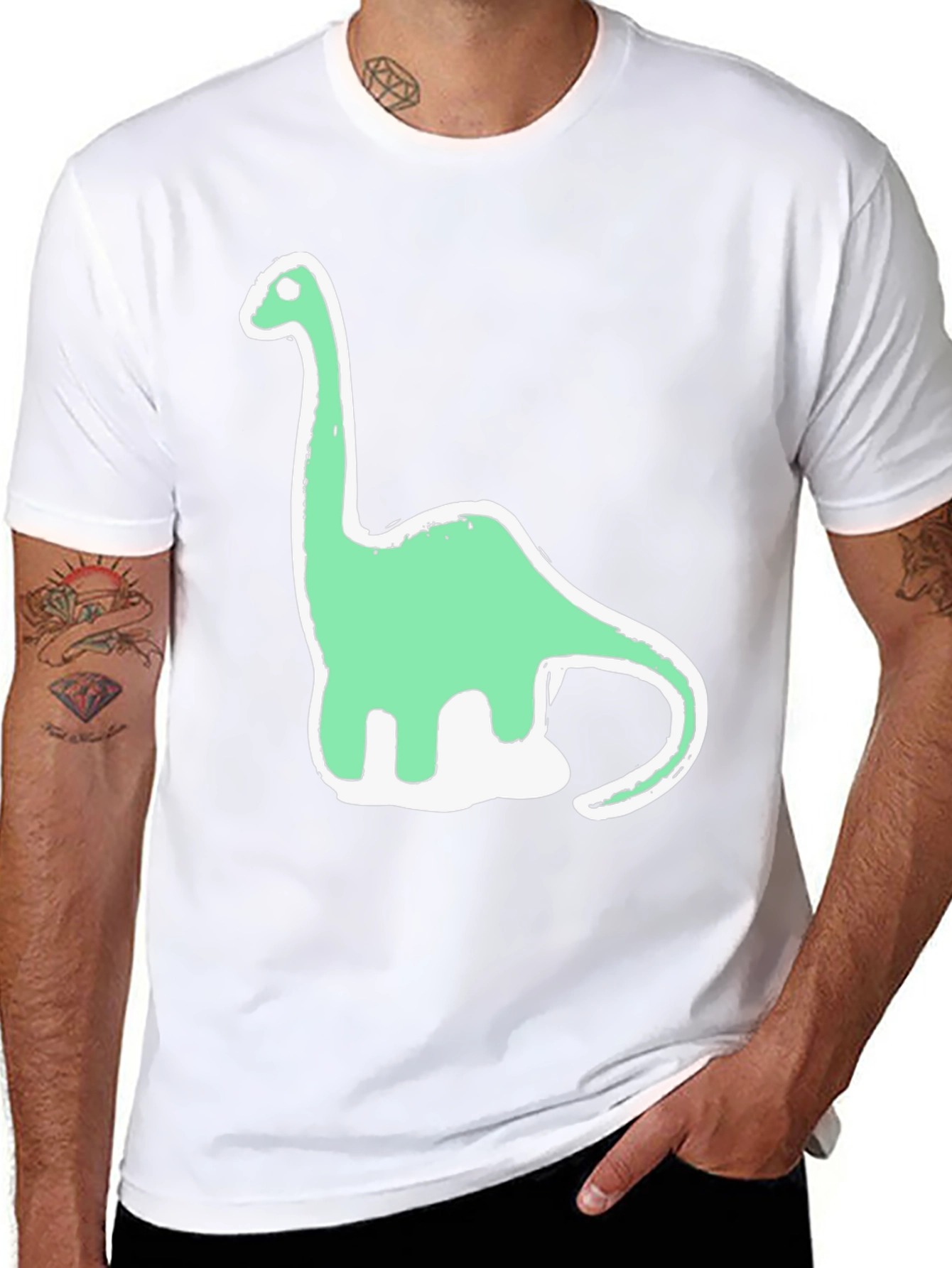 Dino Tee: Funky Brontosaurus Graphic T-Shirt