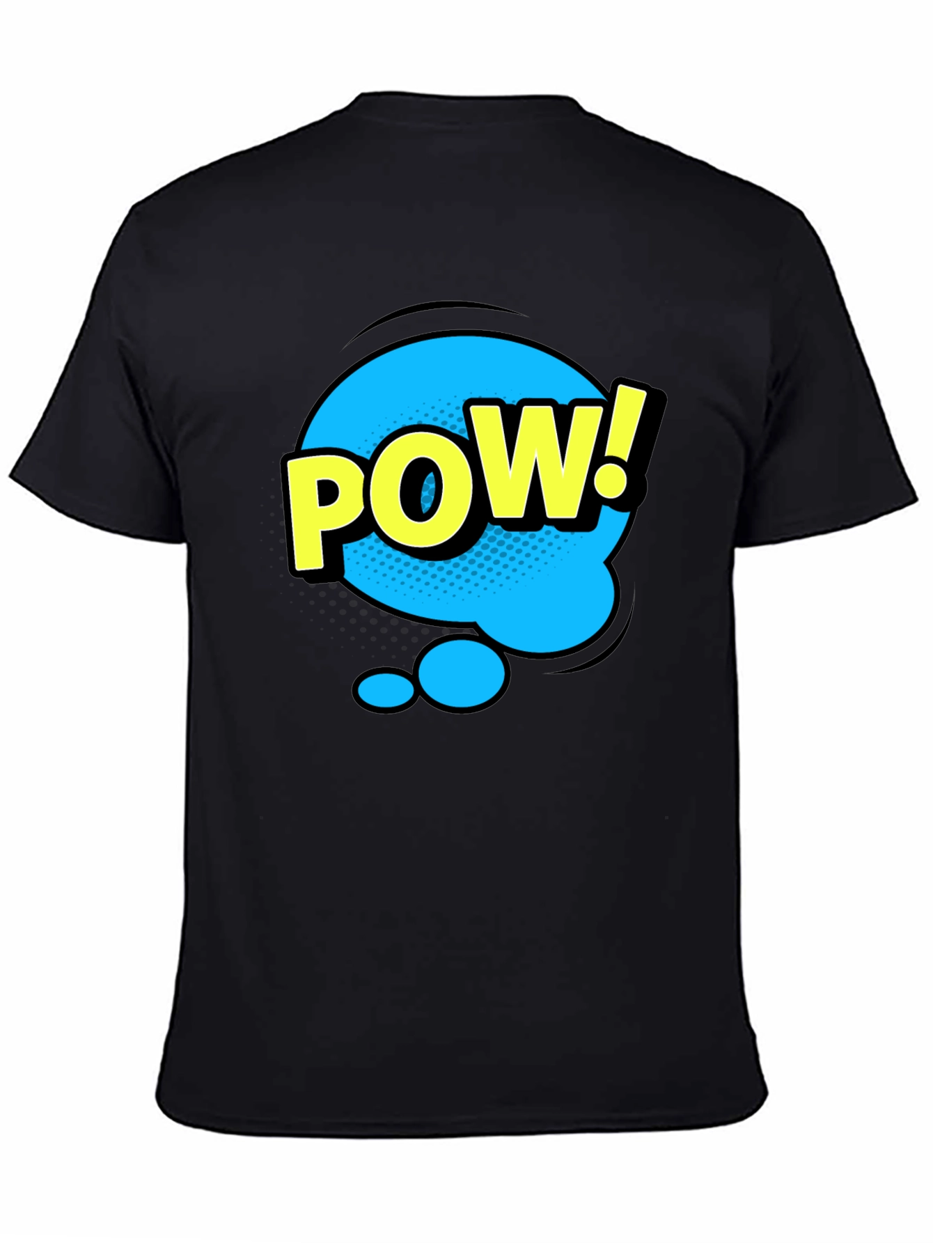 Pow! Graphic Print T-Shirt - Black Comic Style Tee