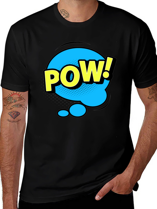Pow! Graphic Print T-Shirt - Black Comic Style Tee