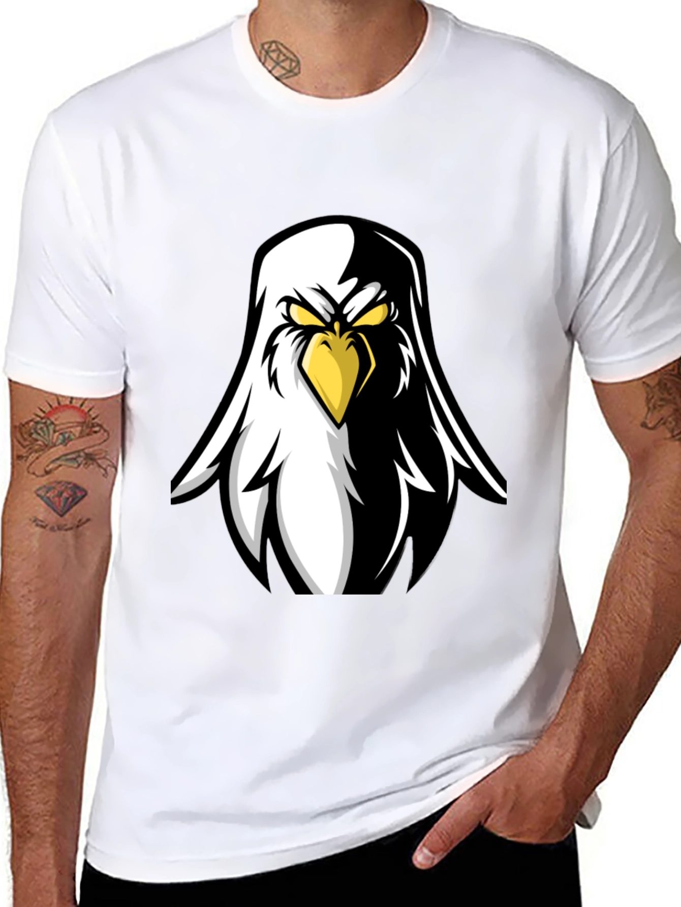 Eagle Graphic Black T-Shirt - Fierce Bird Design