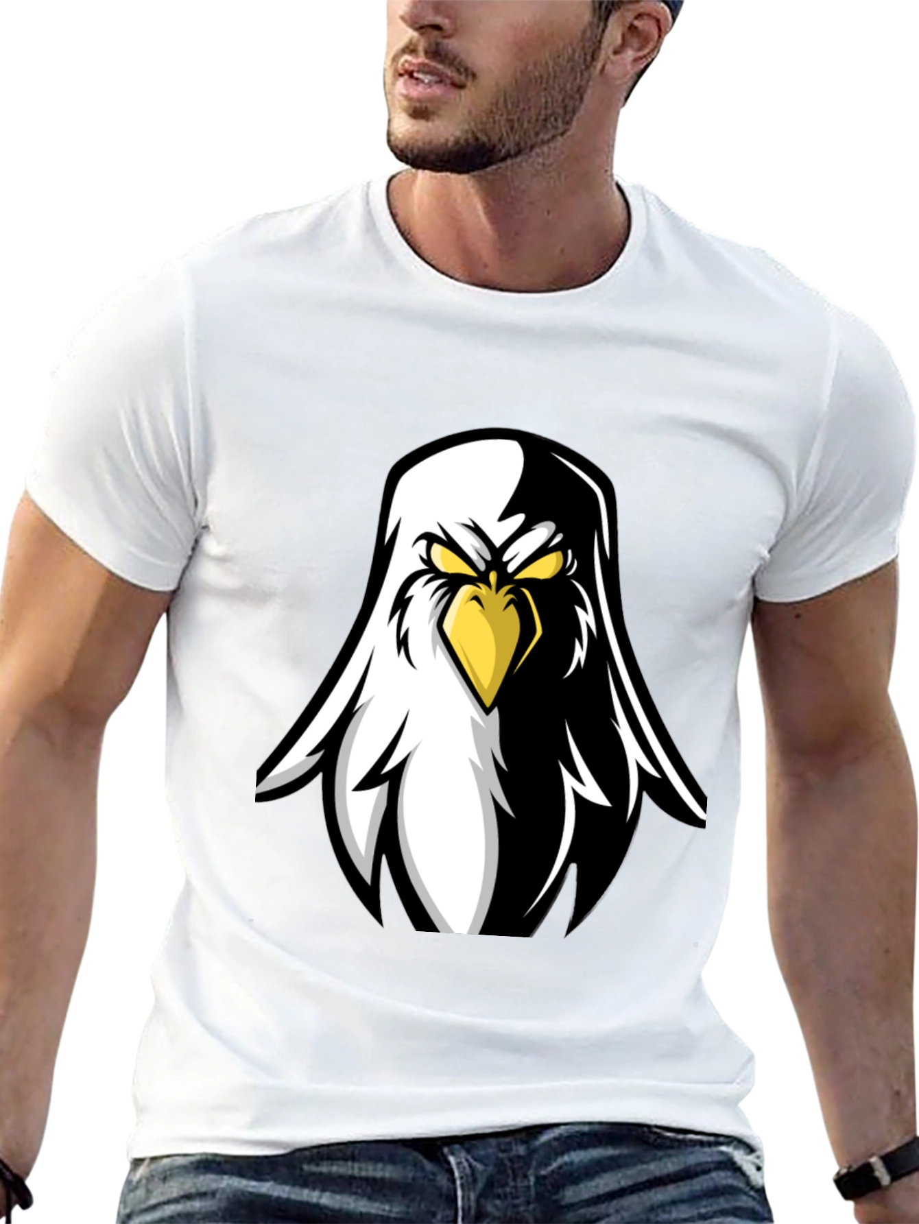 Eagle Graphic Black T-Shirt - Fierce Bird Design