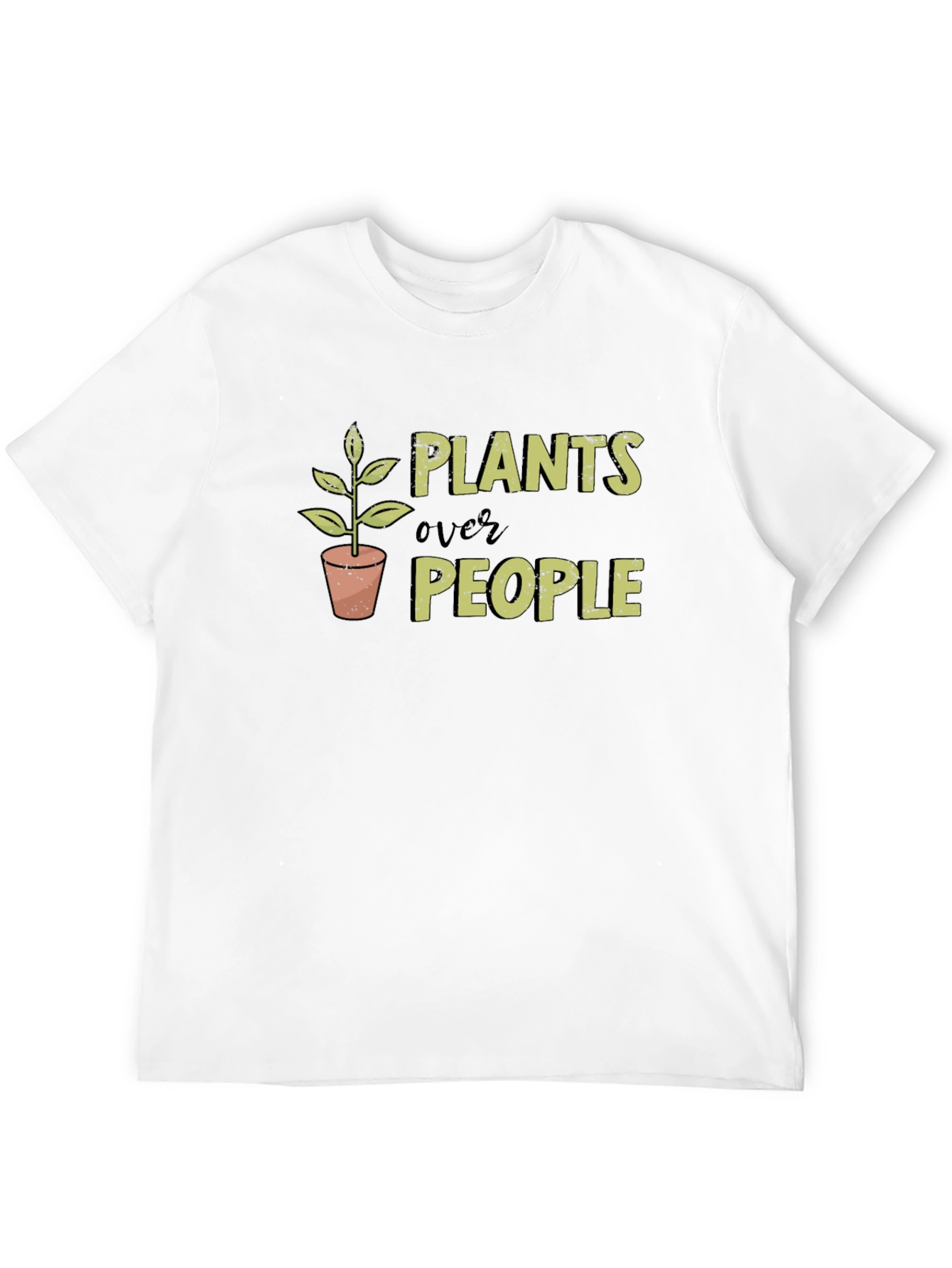 Plants Over People Graphic Tee - Black Cotton T-Shirt