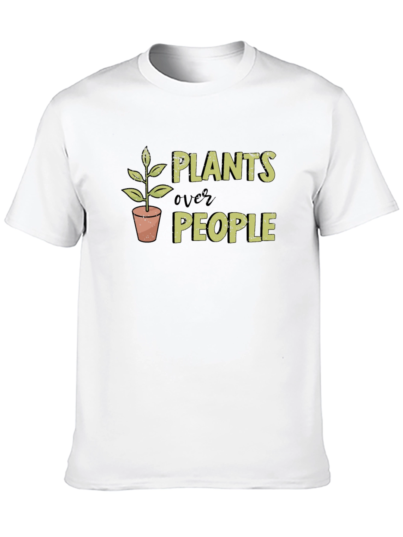 Plants Over People Graphic Tee - Black Cotton T-Shirt
