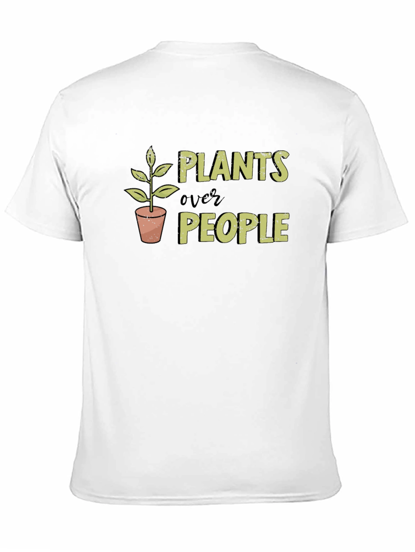 Plants Over People Graphic Tee - Black Cotton T-Shirt