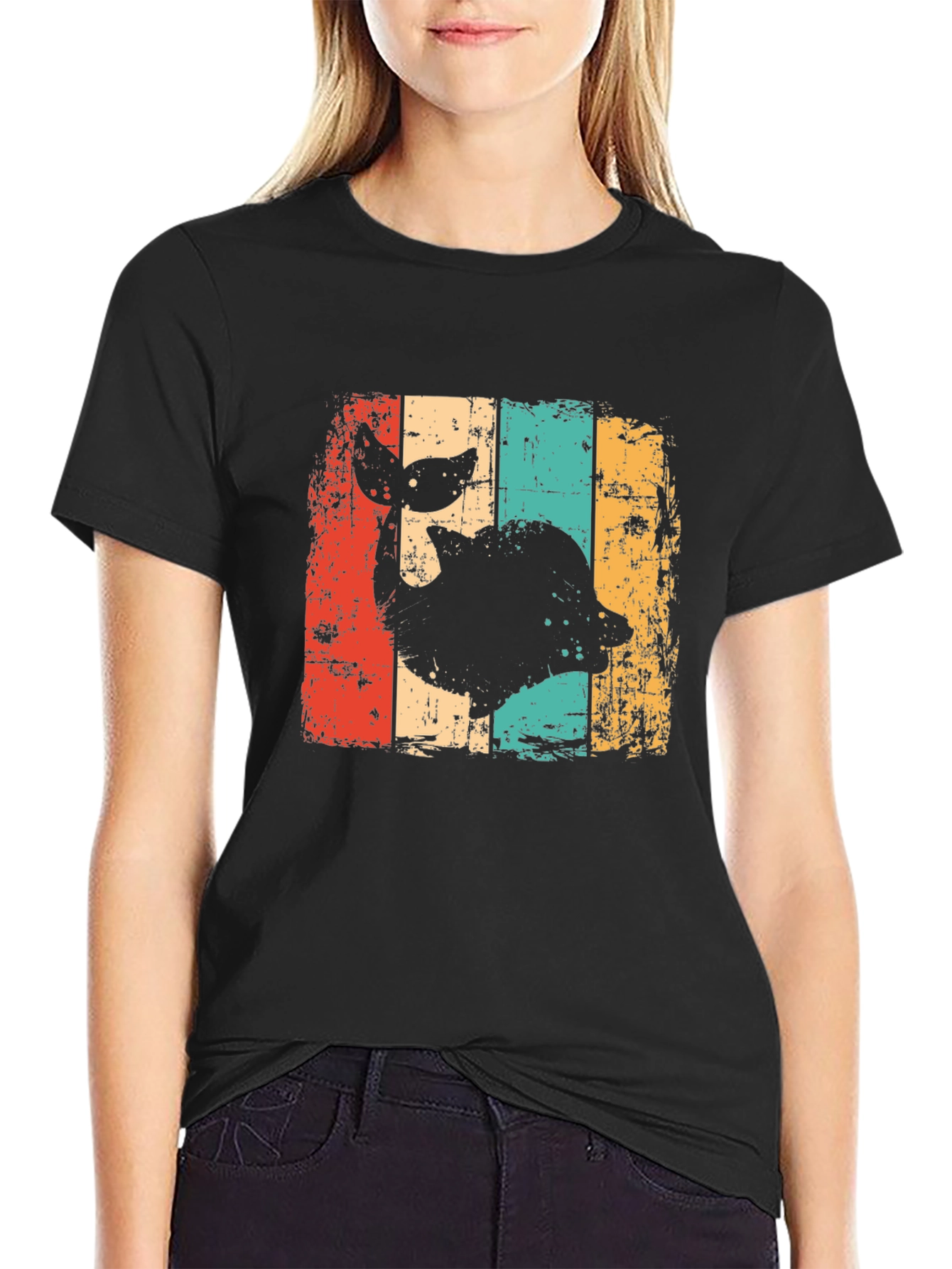 Retro Whale Graphic T-Shirt - Distressed Design