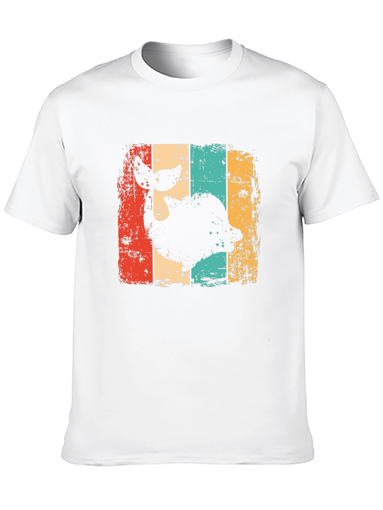 Retro Whale Graphic T-Shirt - Distressed Design