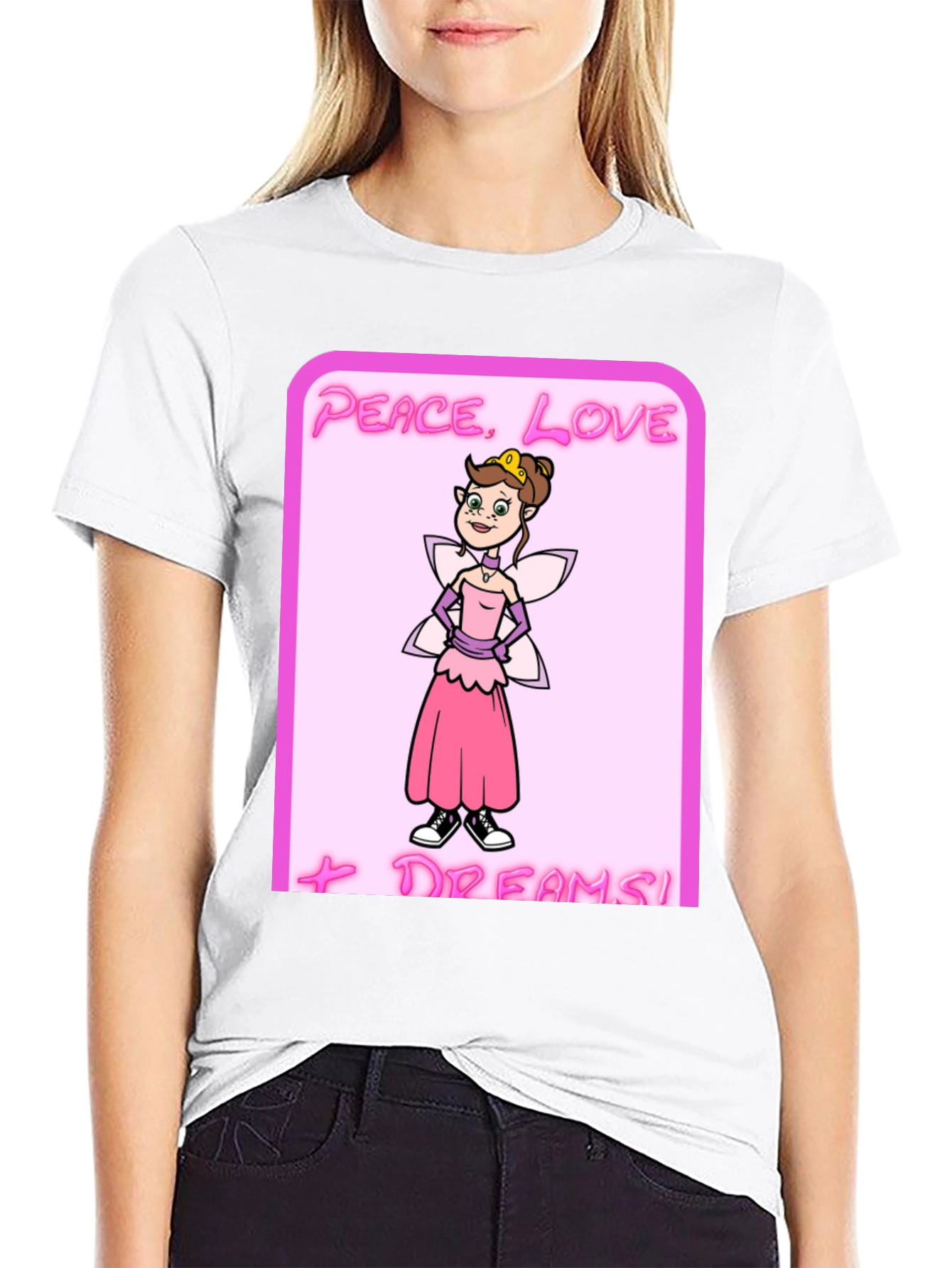 Peace Love Dreams Cartoon Fairy T-Shirt