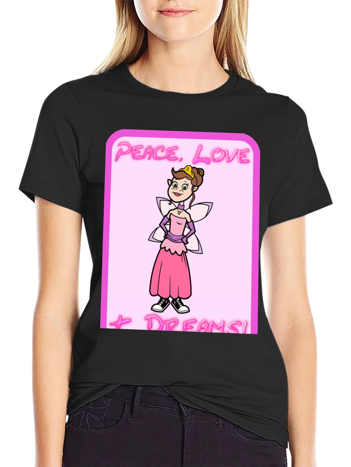 Peace Love Dreams Cartoon Fairy T-Shirt