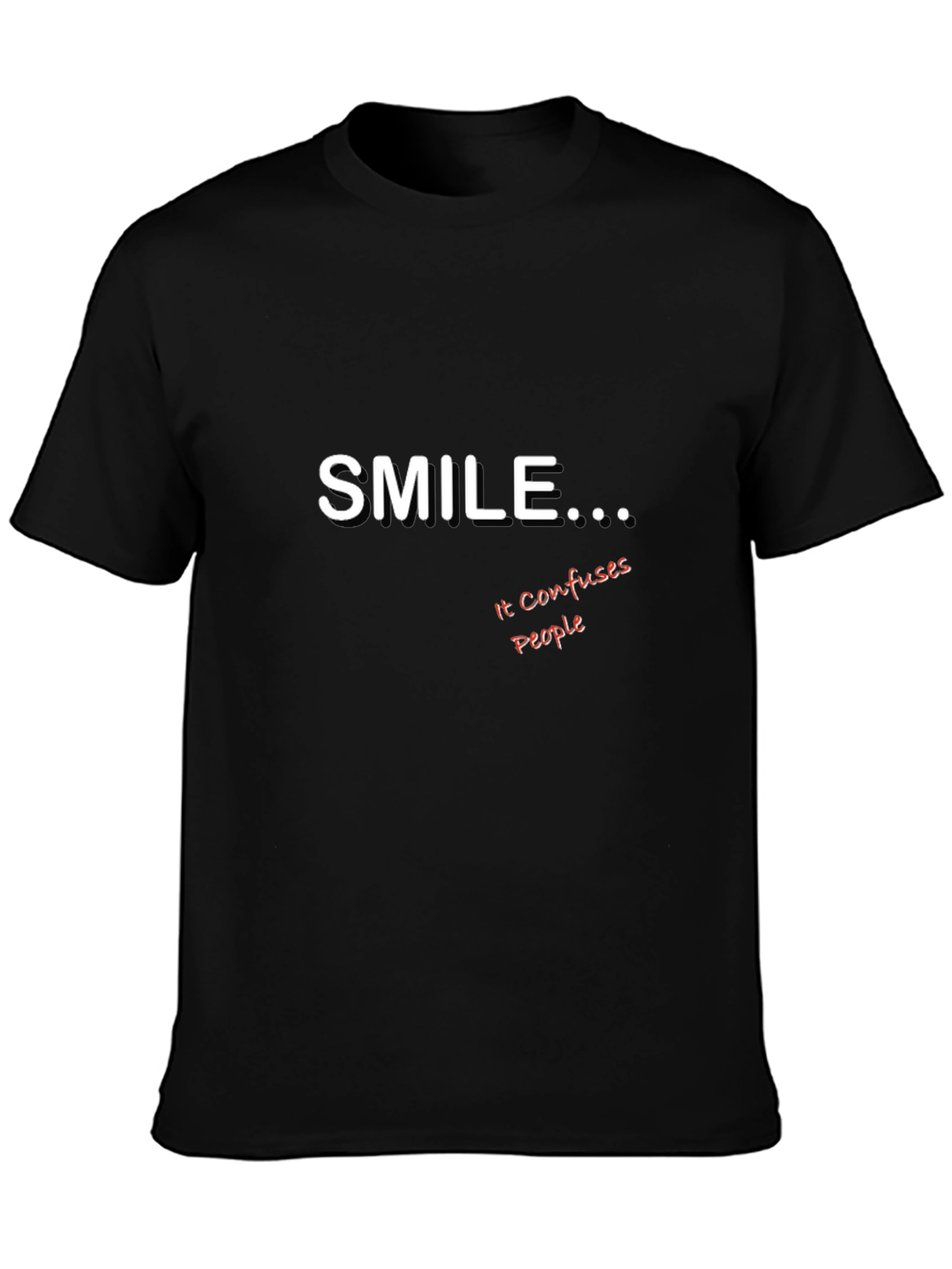 Smile Confuses People Graphic Tee - Black