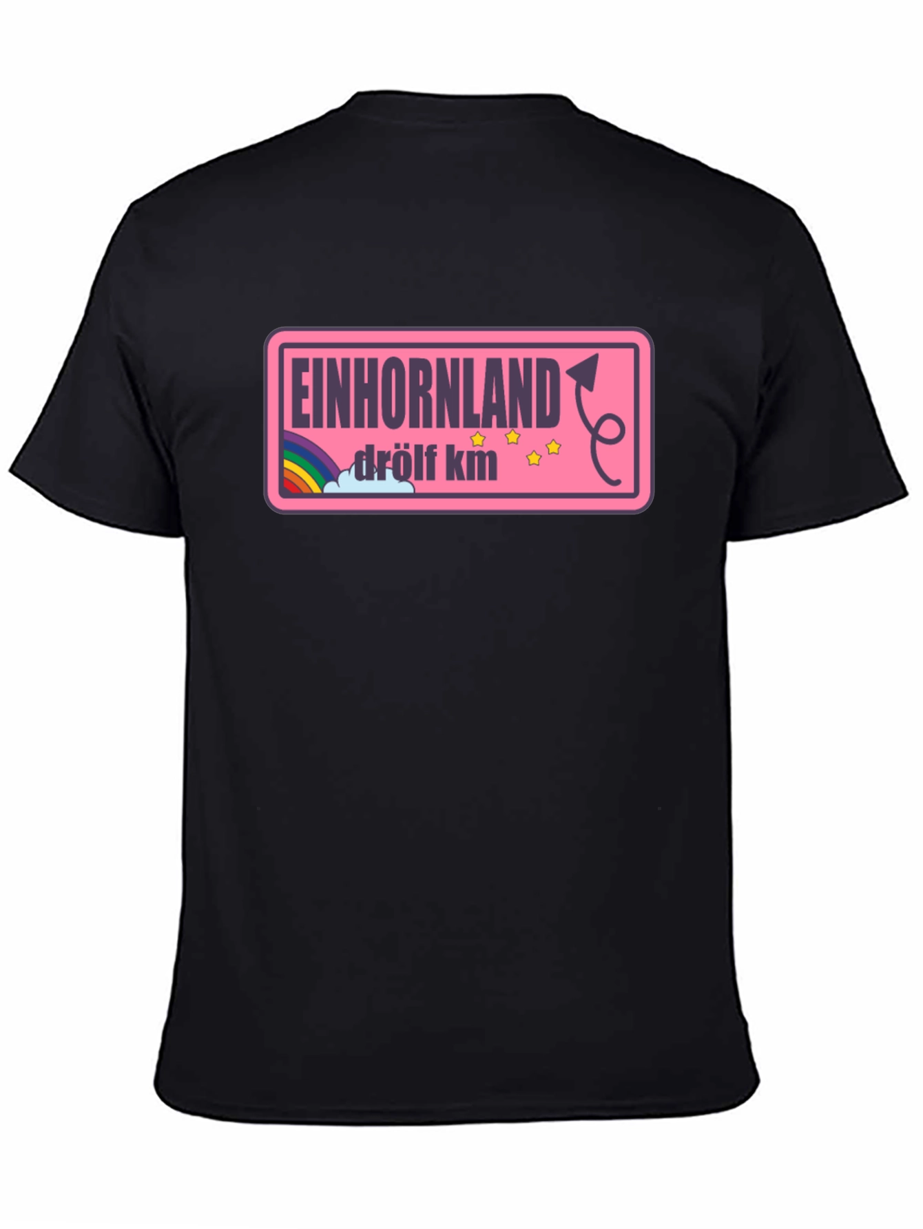 Einhornland Graphic T-Shirt - Drölf KM Black Tee