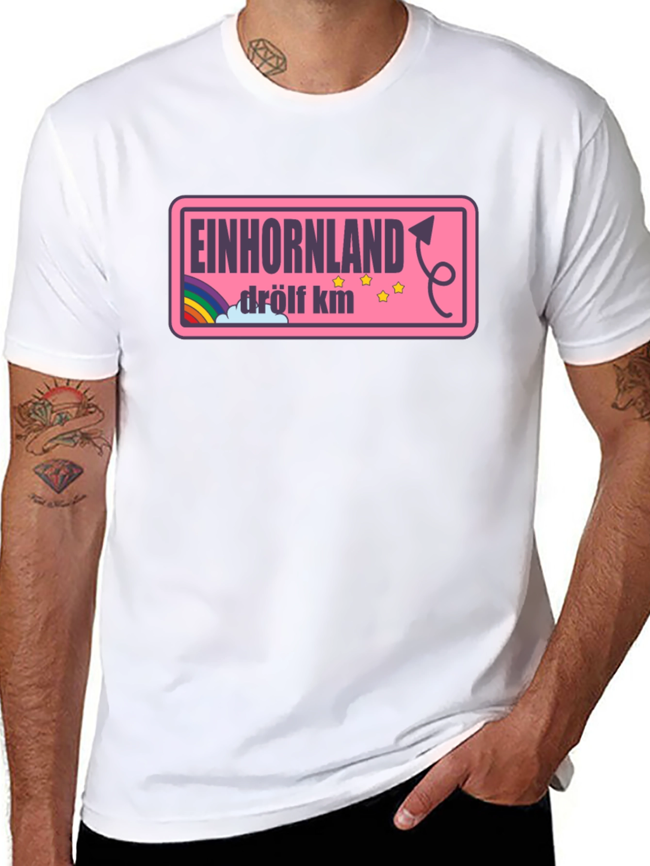 Einhornland Graphic T-Shirt - Drölf KM Black Tee