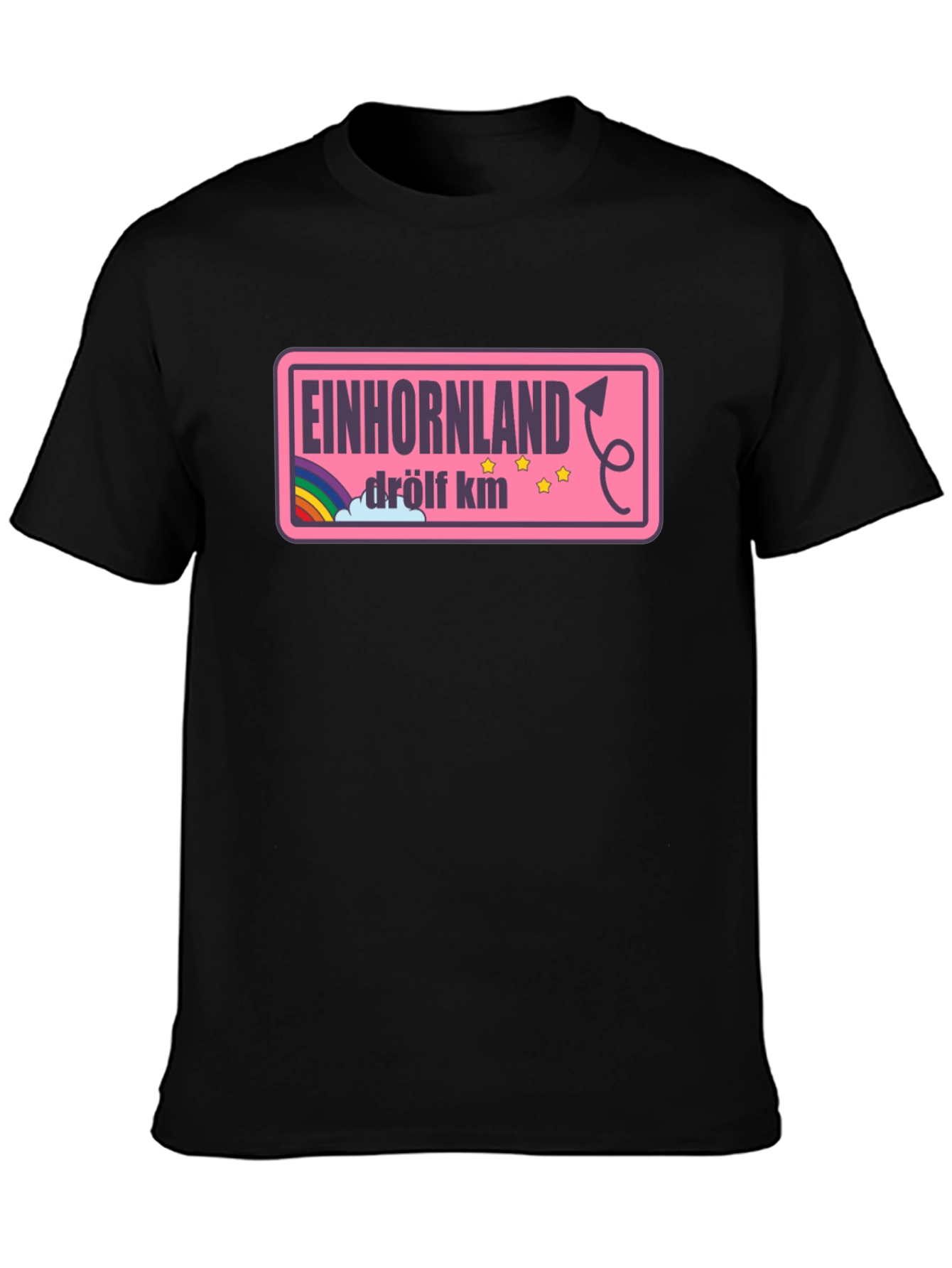 Einhornland Graphic T-Shirt - Drölf KM Black Tee