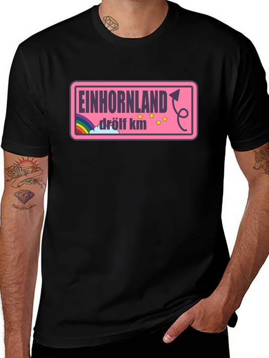 Einhornland Graphic T-Shirt - Drölf KM Black Tee