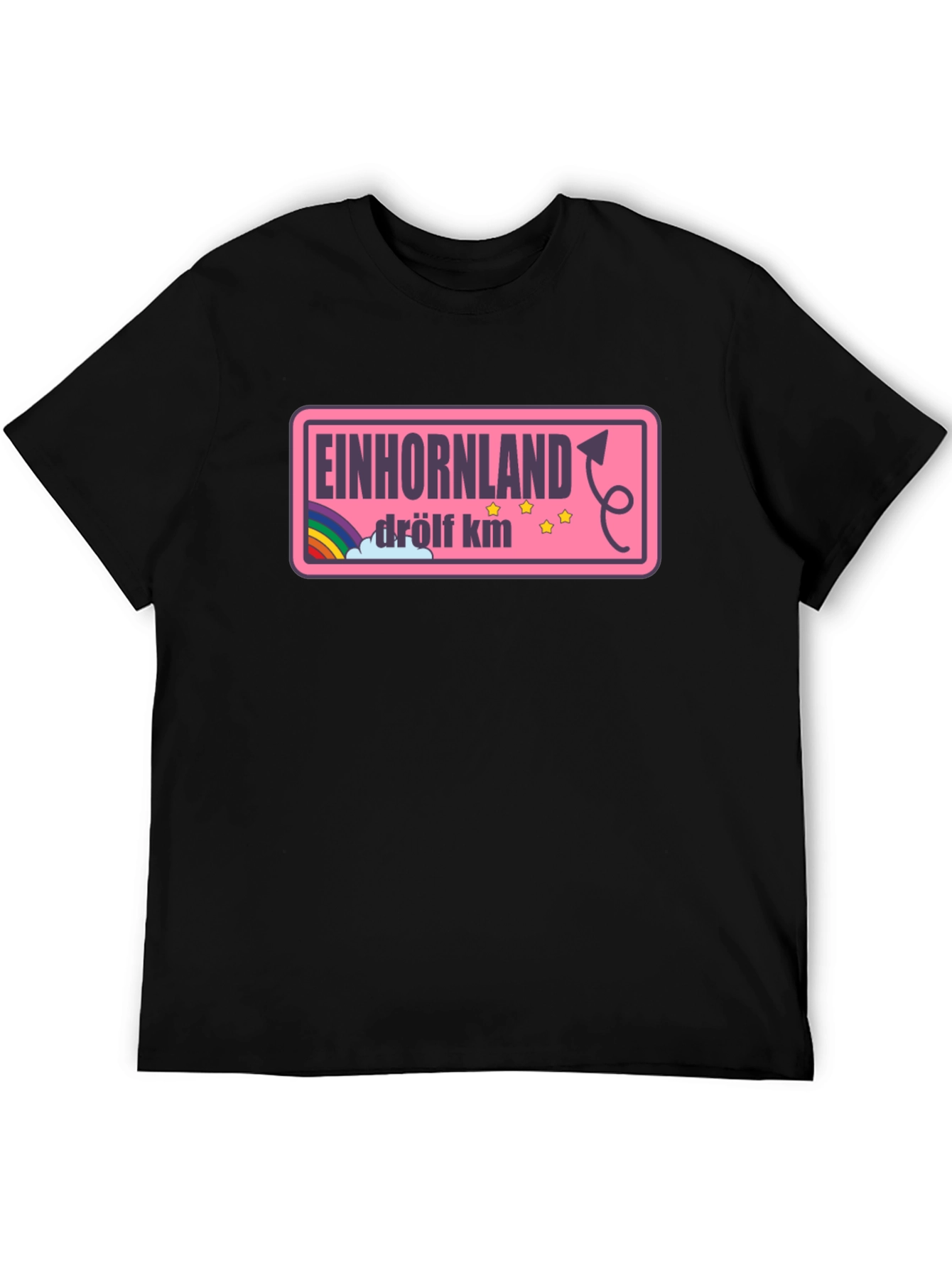 Einhornland Graphic T-Shirt - Drölf KM Black Tee