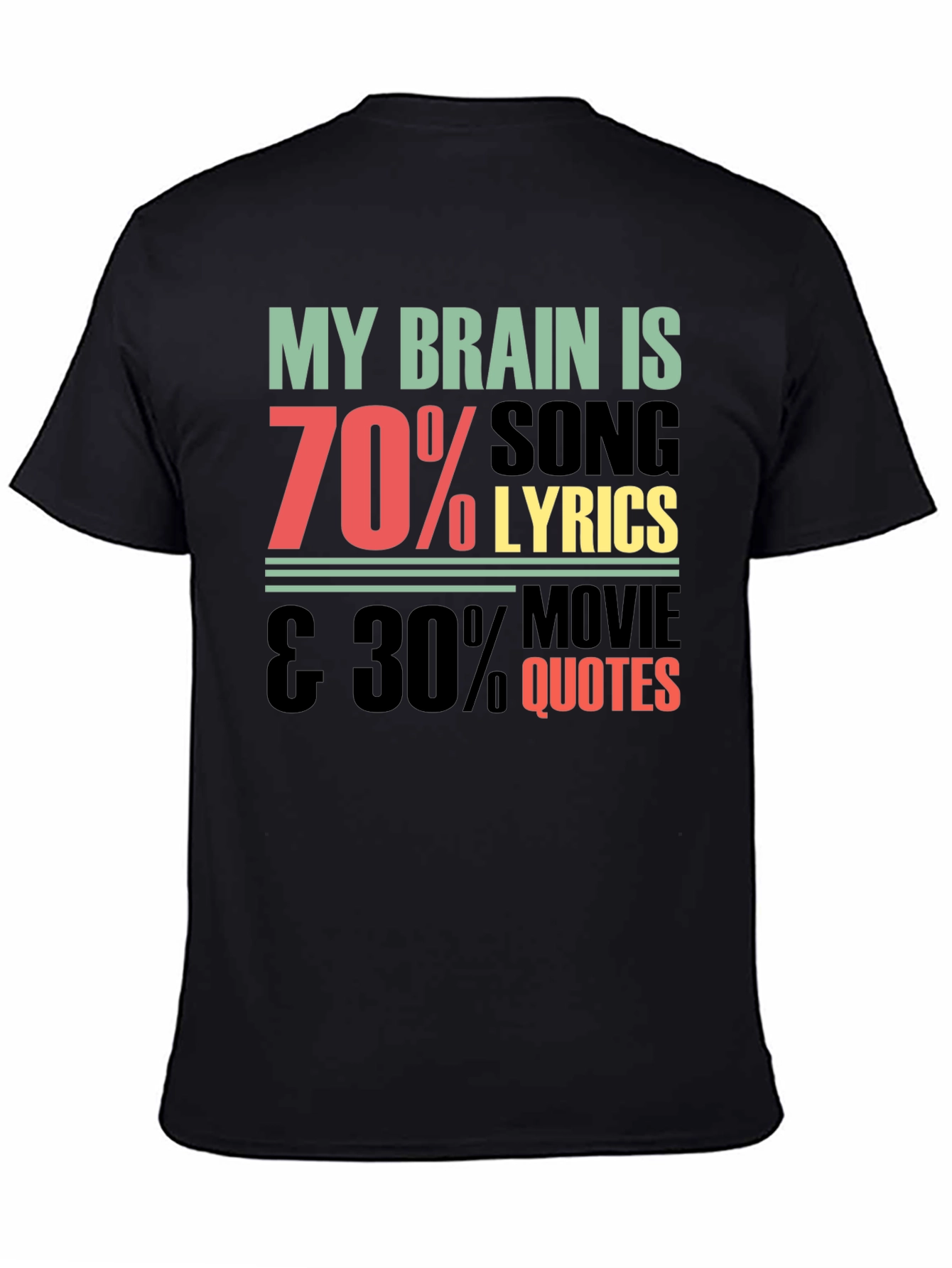 Funny Brain Song Lyrics & Movie Quotes Graphic T-Shirt