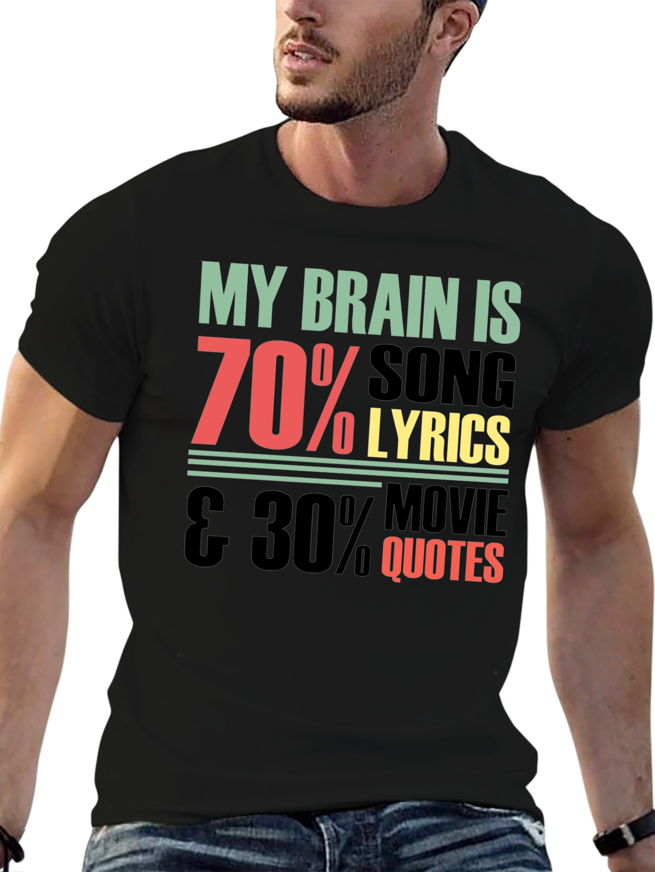Funny Brain Song Lyrics & Movie Quotes Graphic T-Shirt
