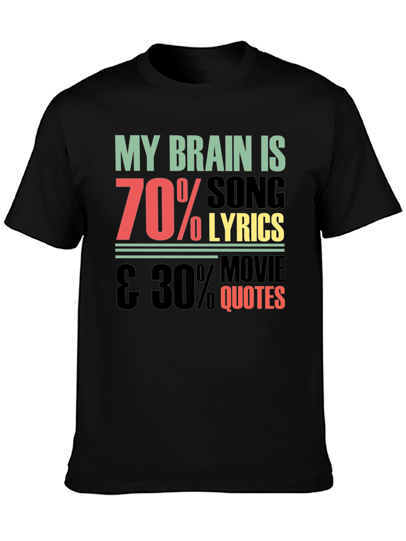Funny Brain Song Lyrics & Movie Quotes Graphic T-Shirt
