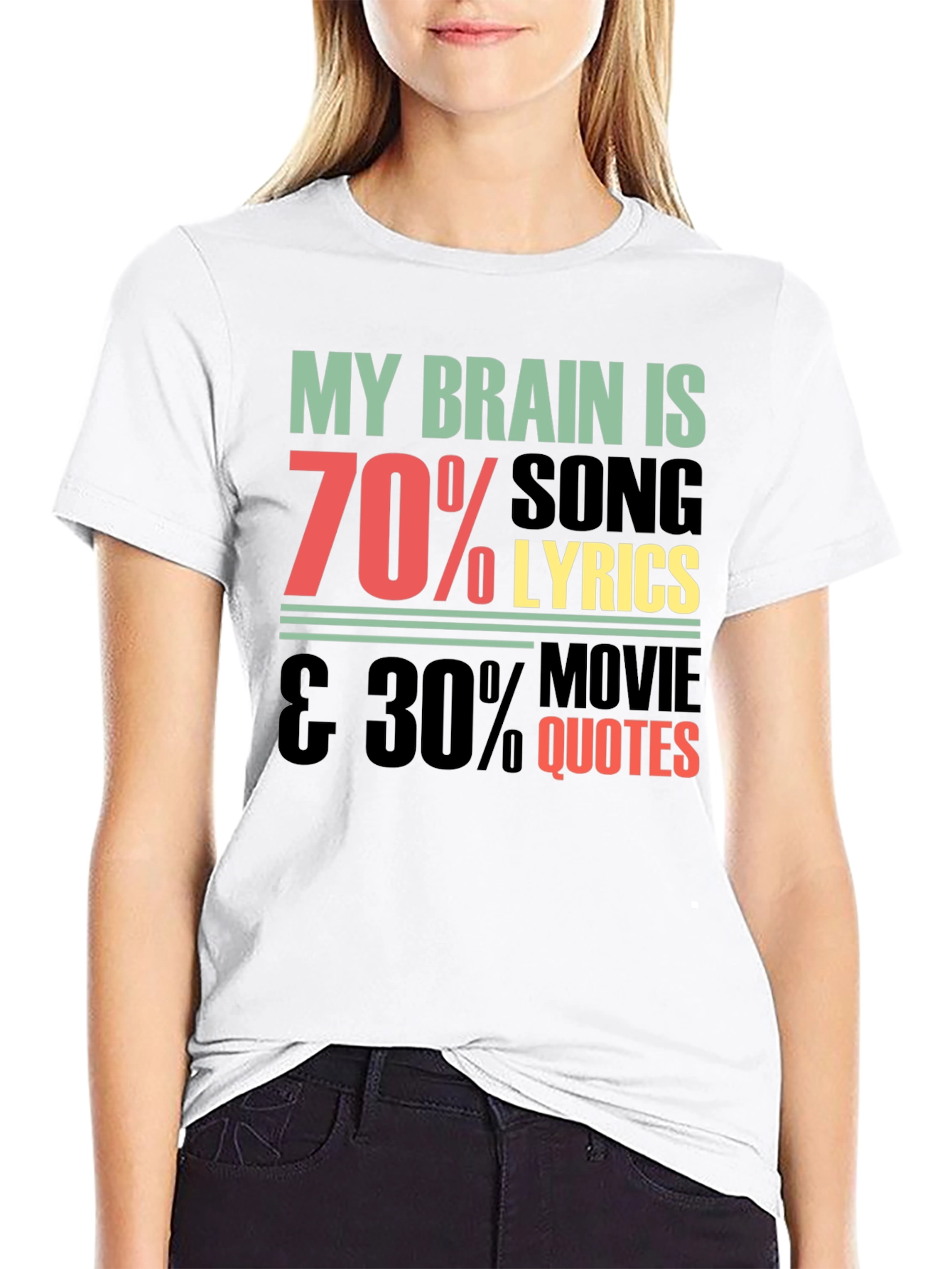 Funny Brain Song Lyrics & Movie Quotes Graphic T-Shirt