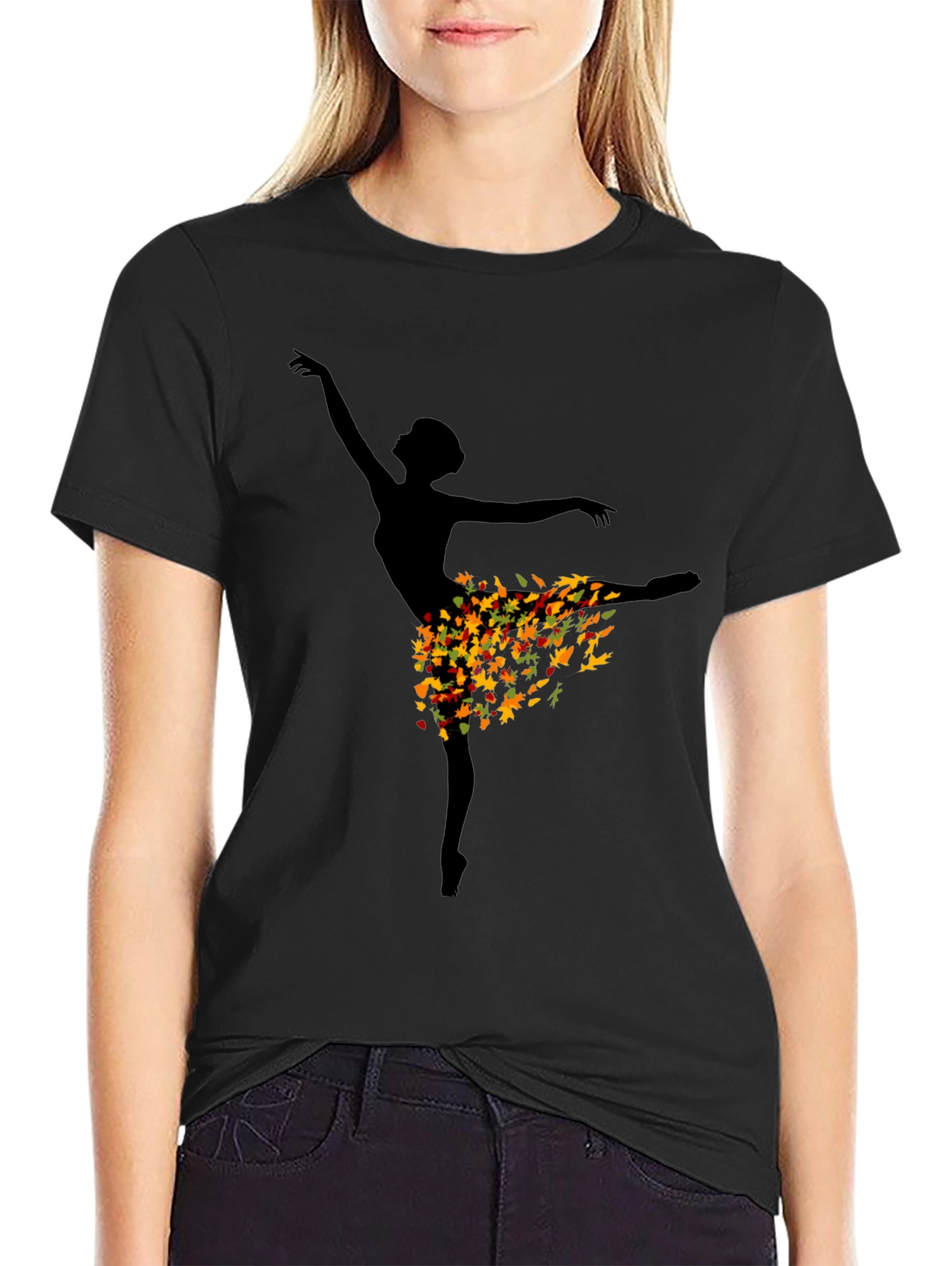 Autumn Ballerina Black T-Shirt