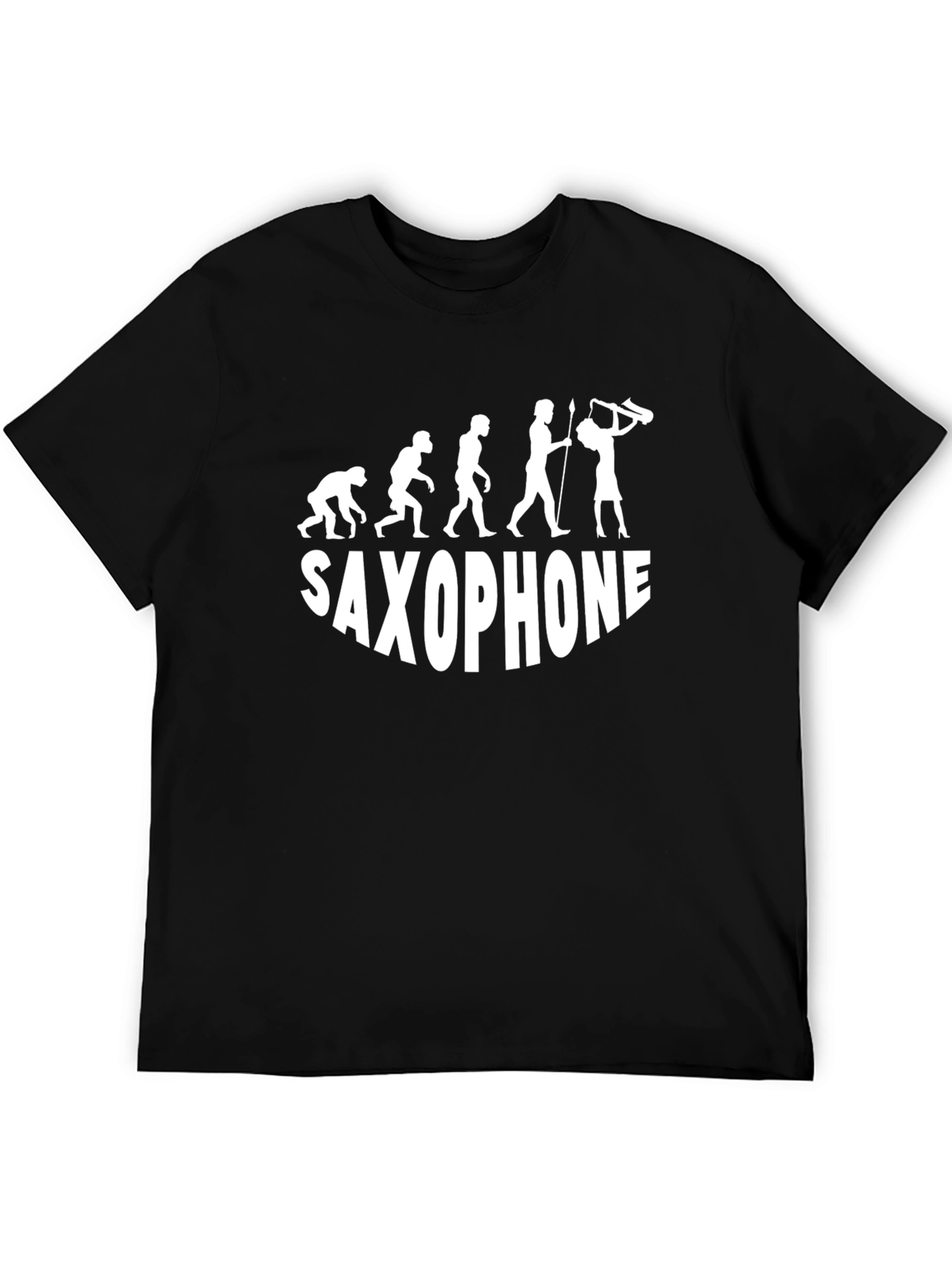 Saxophone Evolution T-Shirt - Black Cotton Tee