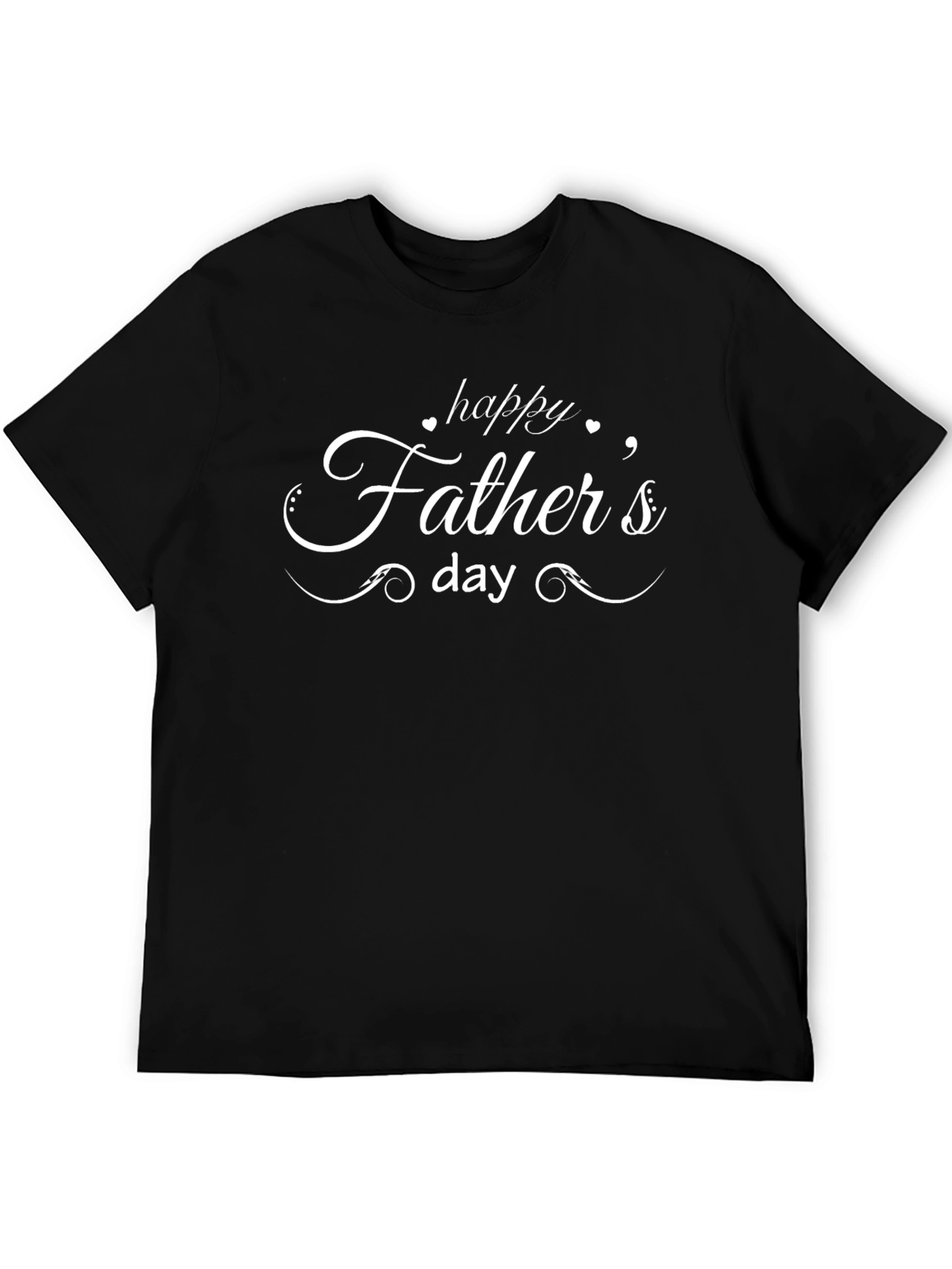 Happy Fathers Day Black Graphic T-Shirt