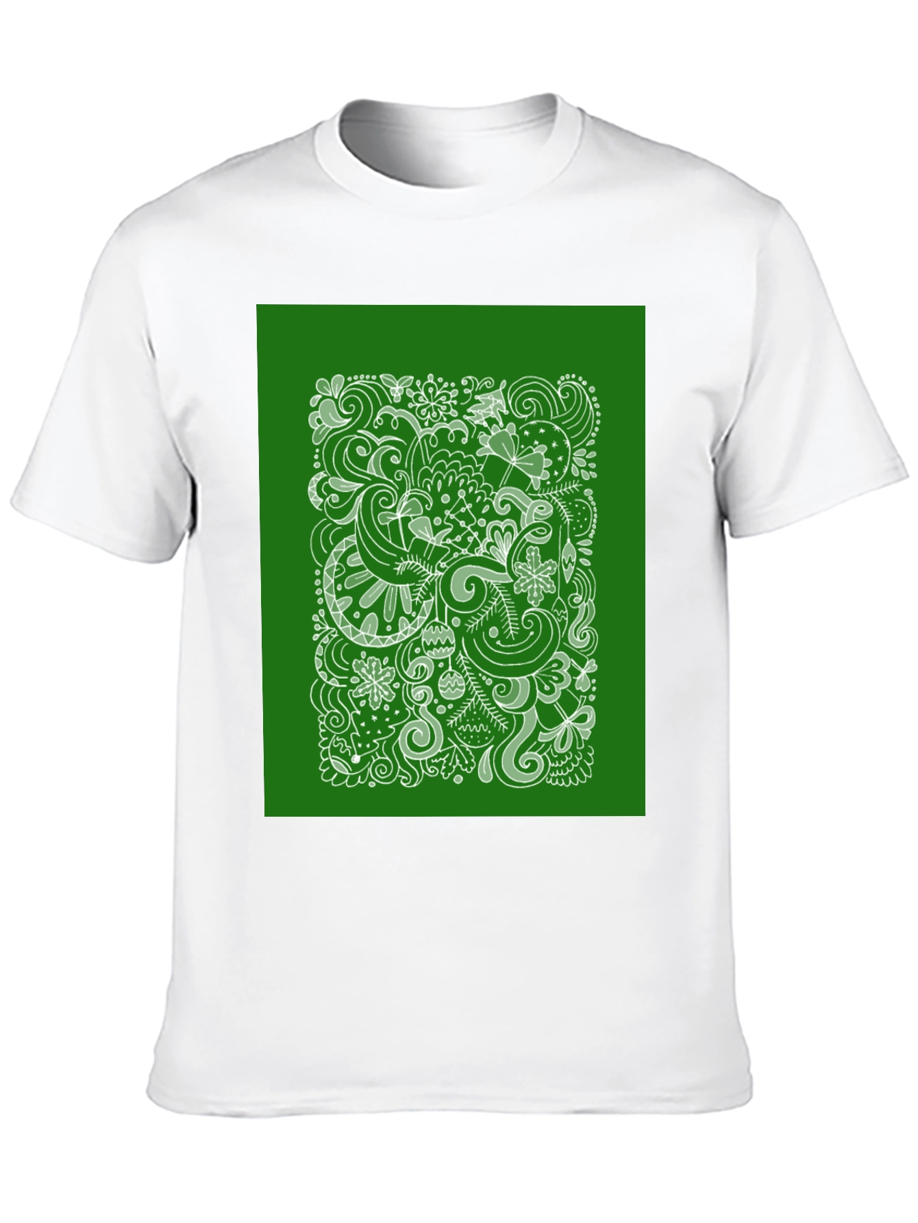 Doodle Art Graphic Tee - Black Cotton Casual T-Shirt