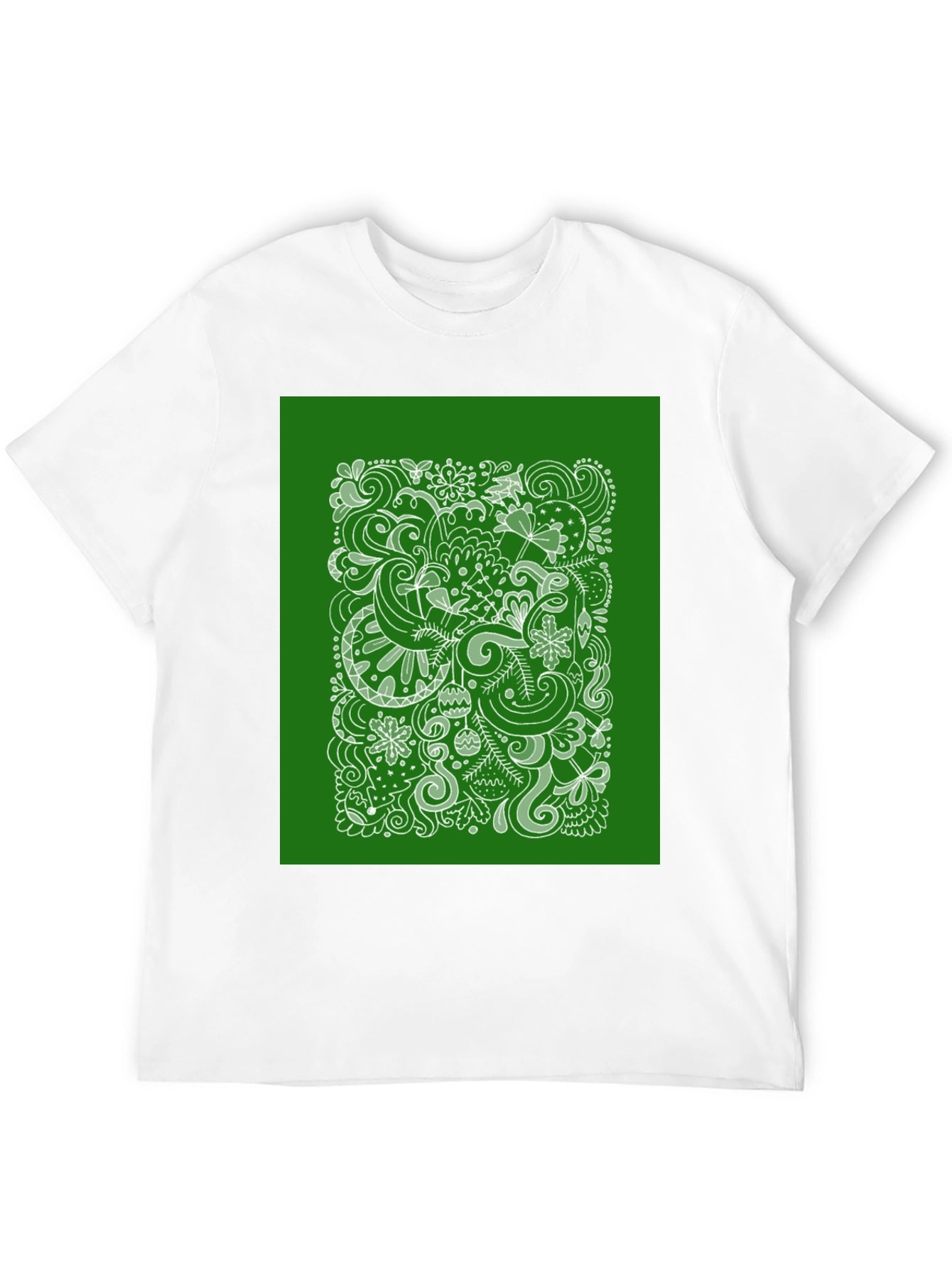 Doodle Art Graphic Tee - Black Cotton Casual T-Shirt