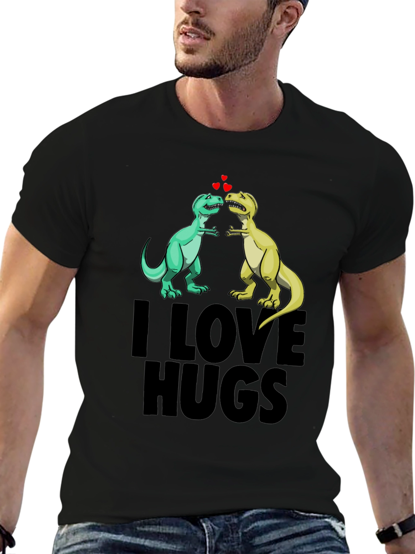 I Love Hugs Dinosaur Graphic Tee