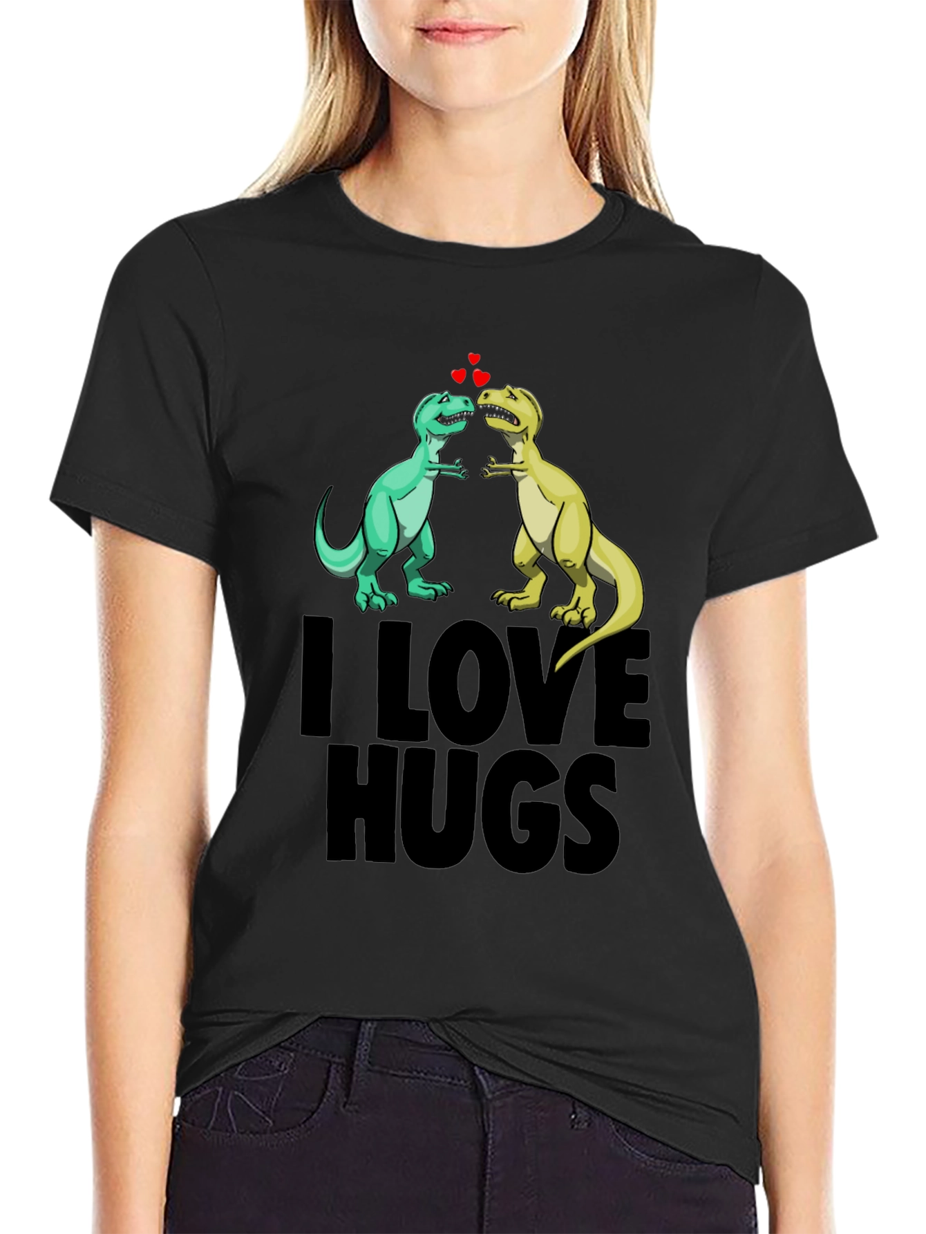 I Love Hugs Dinosaur Graphic Tee