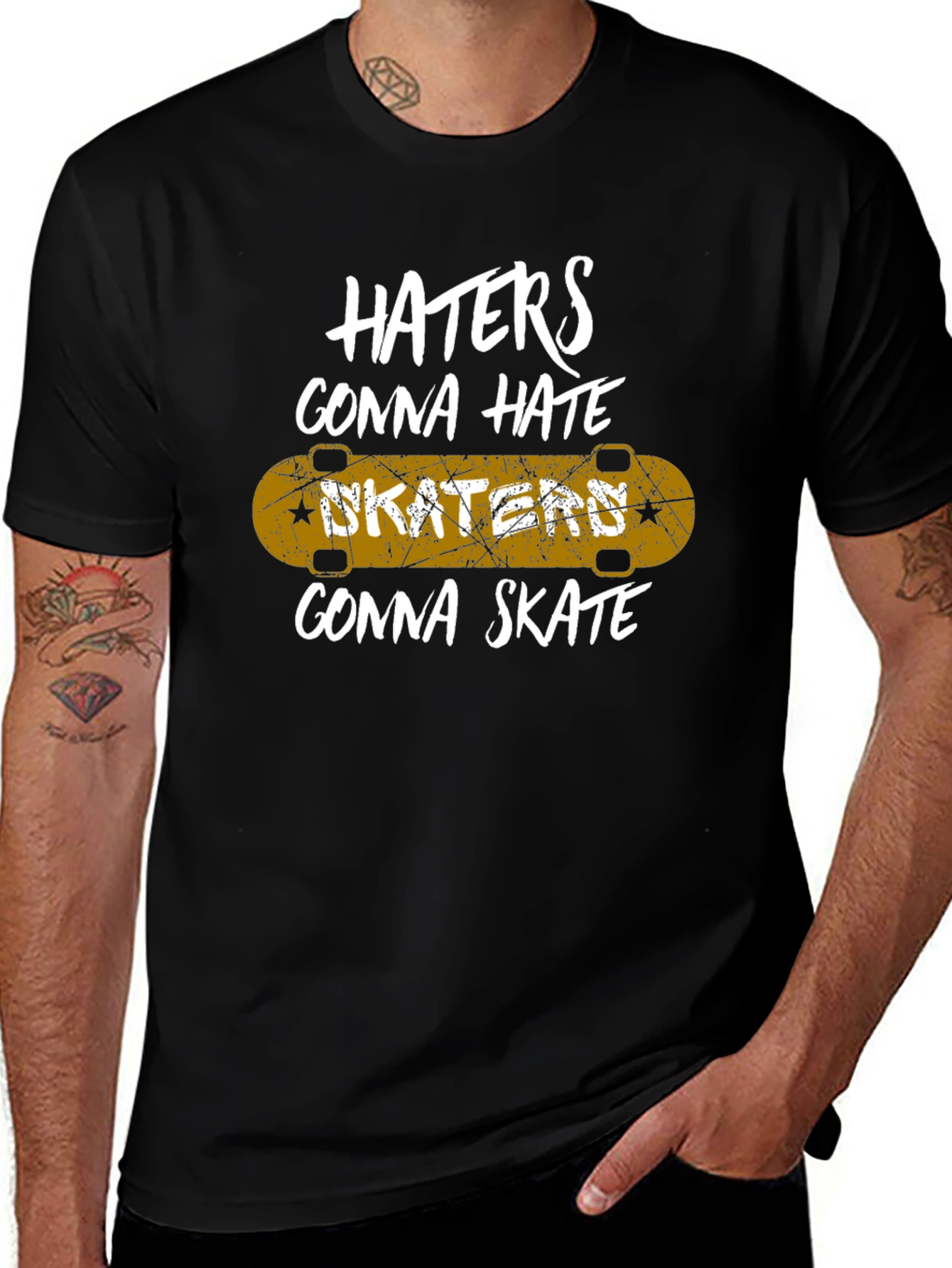 Skaters Gonna Skate Graphic Tee - Black