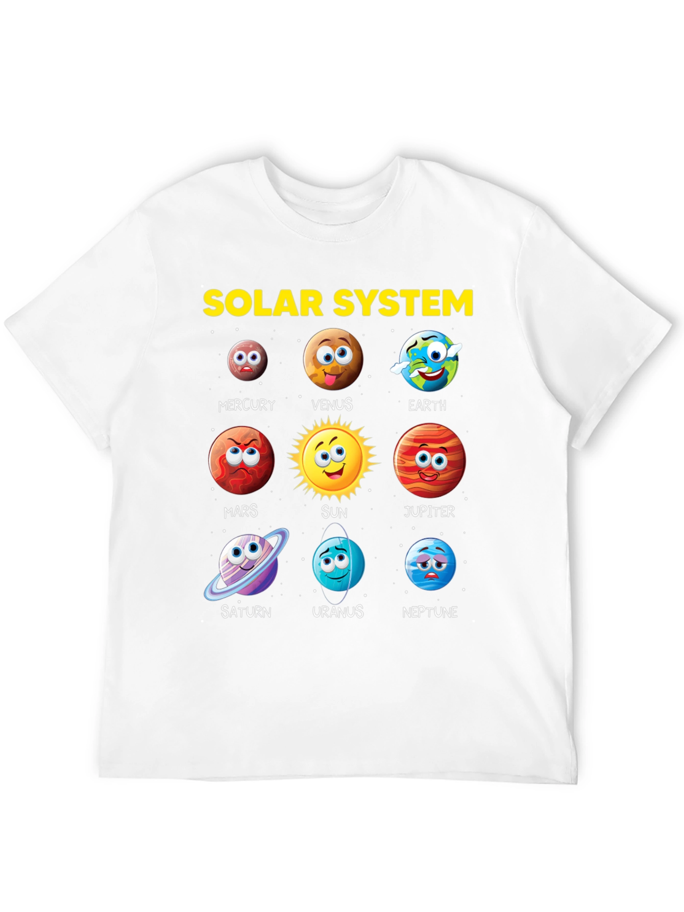 Solar System Planets Cartoon T-Shirt