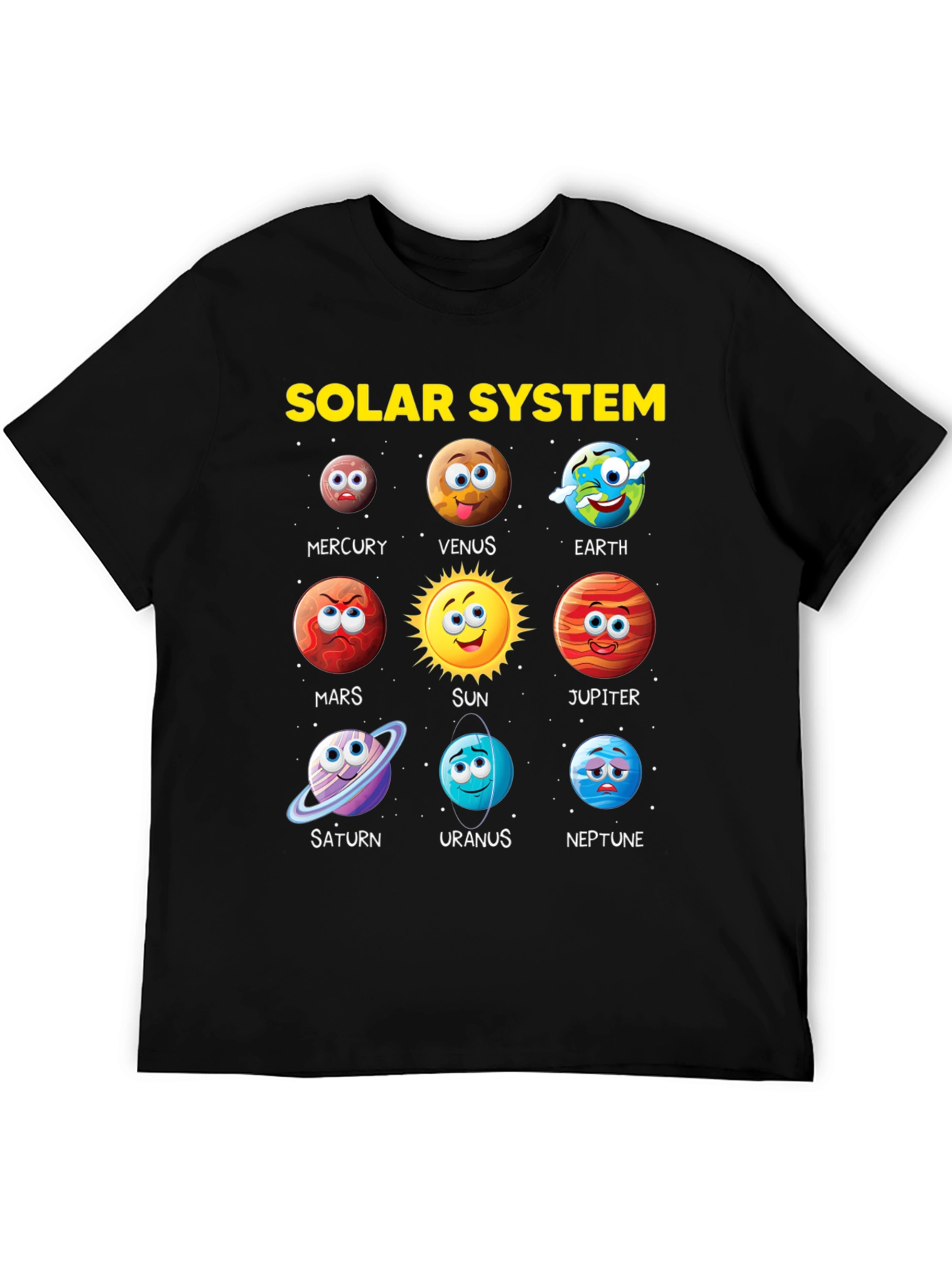 Solar System Planets Cartoon T-Shirt