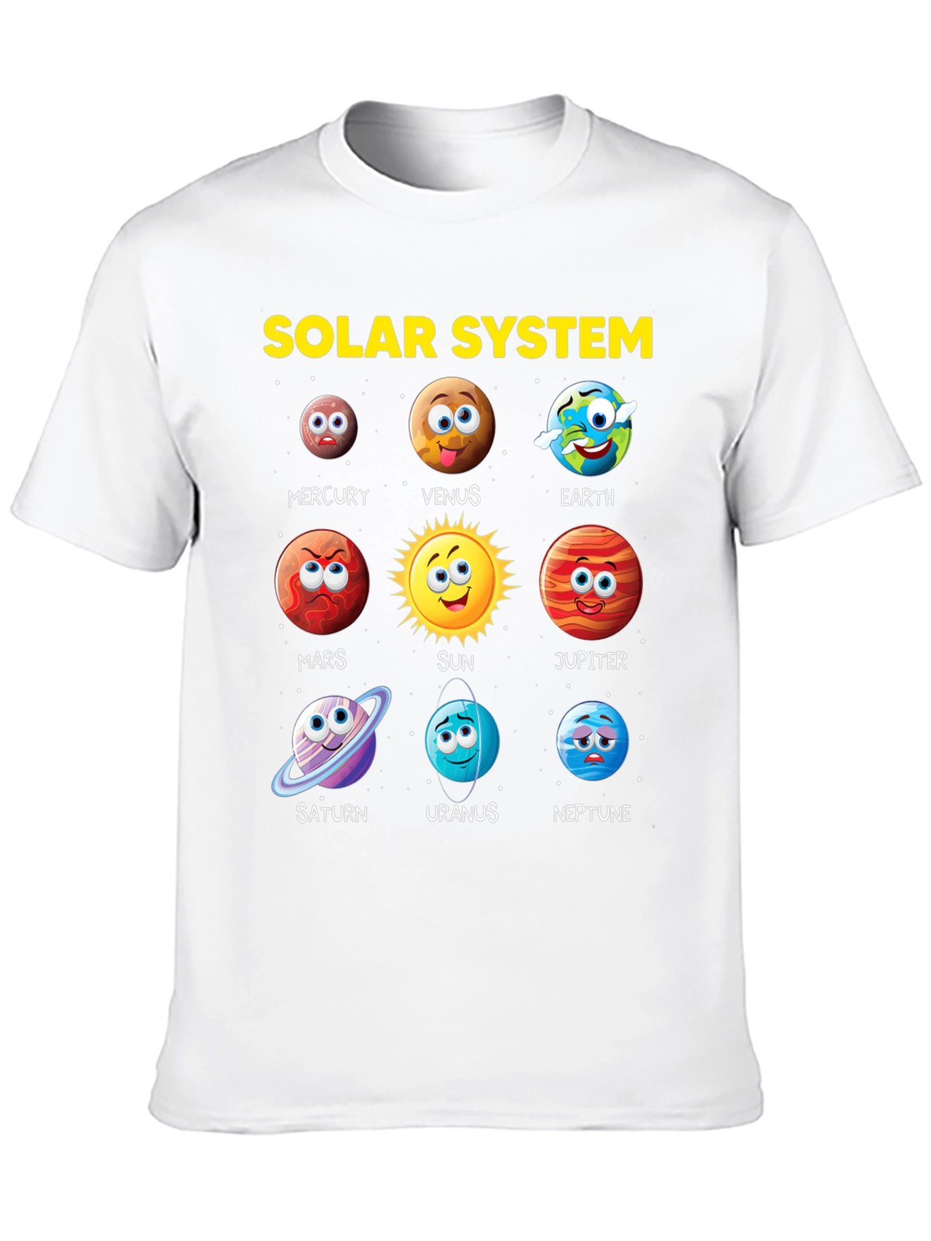 Solar System Planets Cartoon T-Shirt