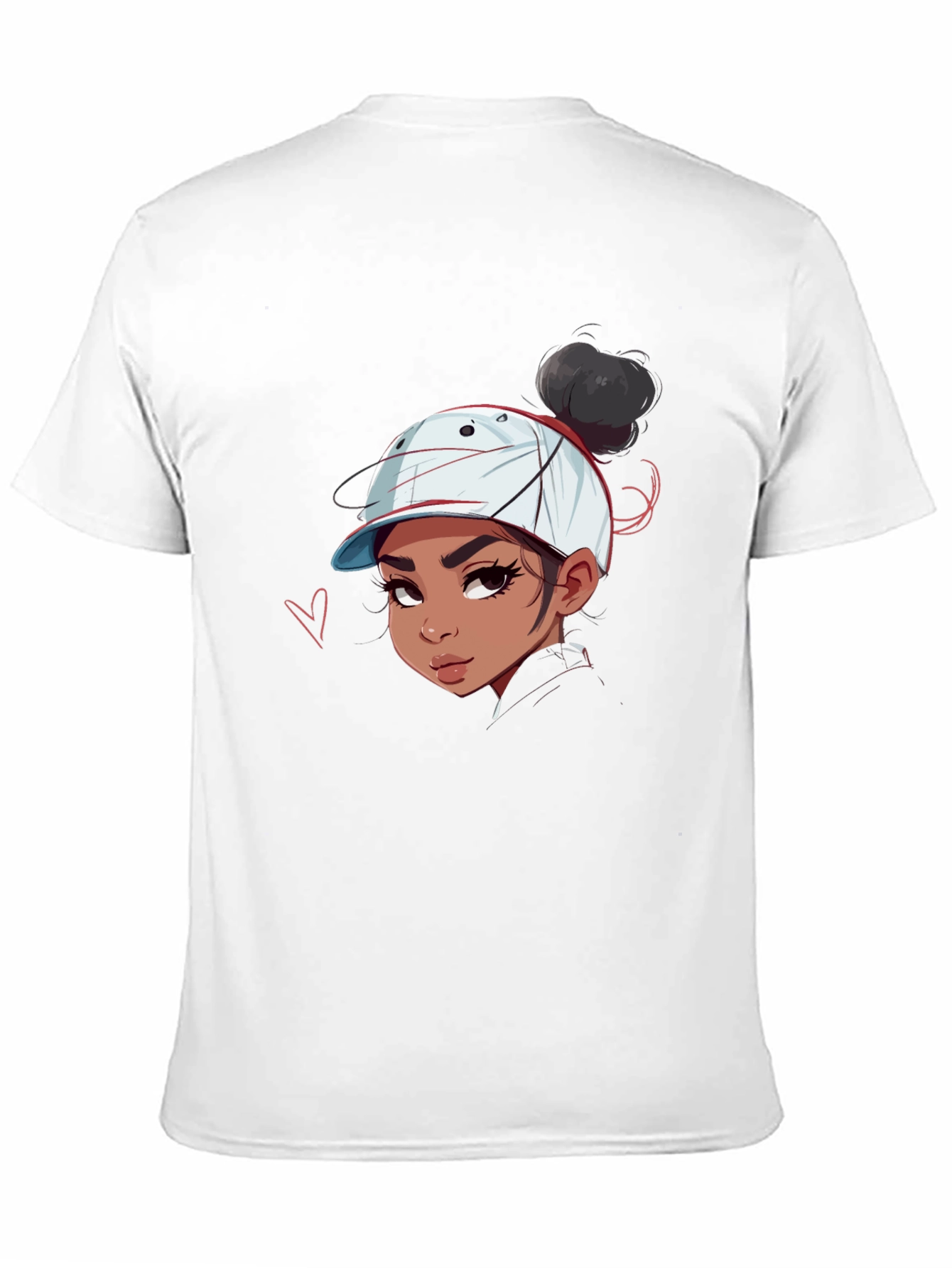 Cartoon Girl Graphic Print Black Tee