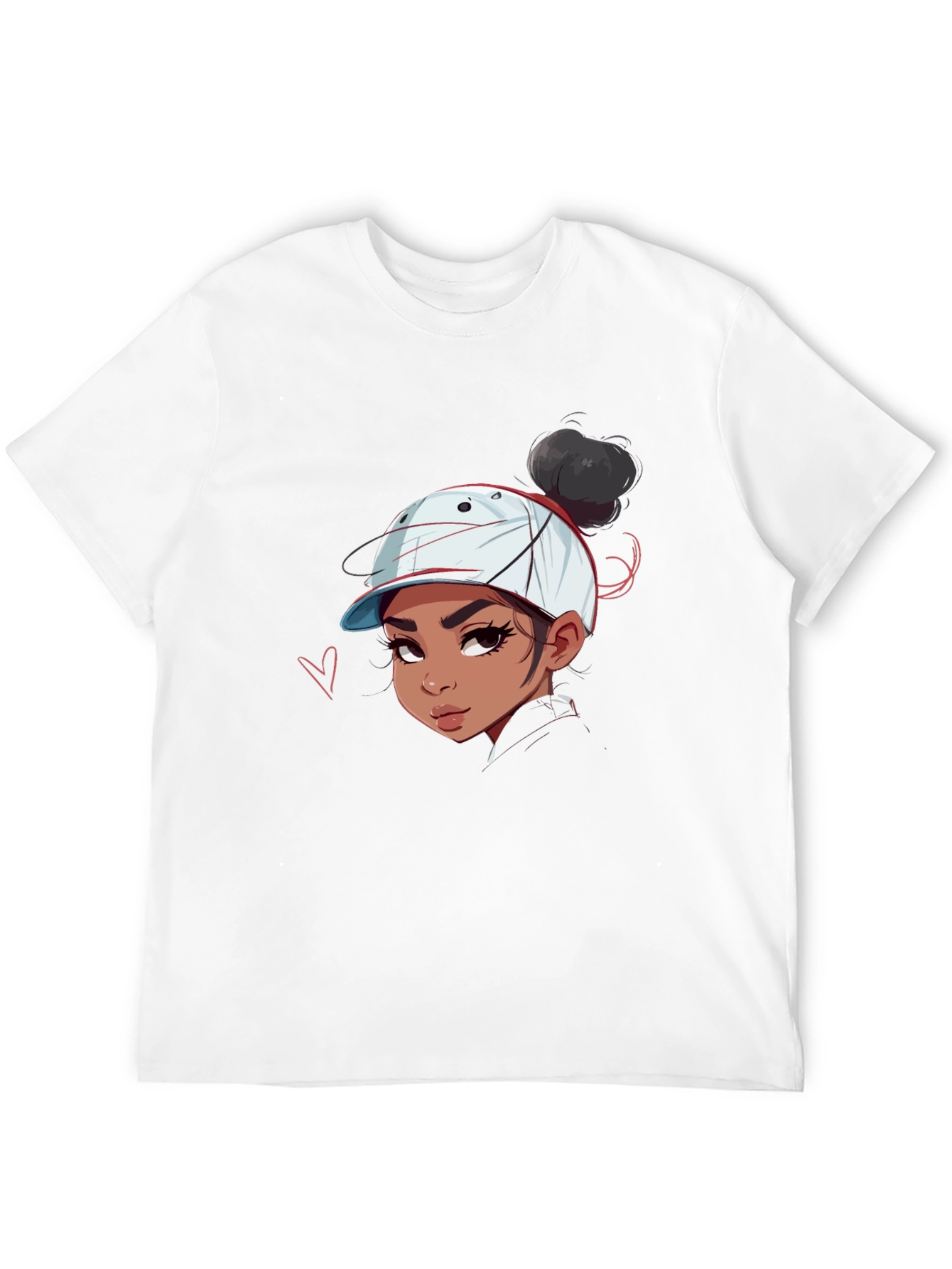 Cartoon Girl Graphic Print Black Tee