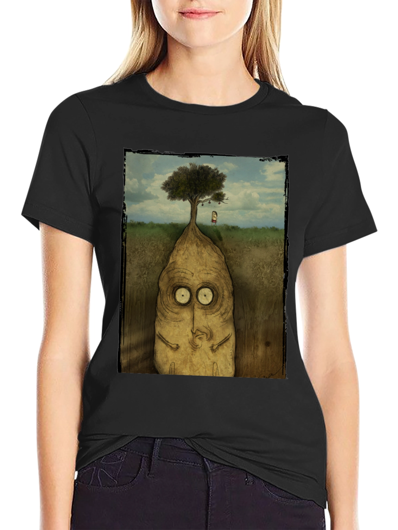 Surreal Tree Root Monster Graphic T-Shirt