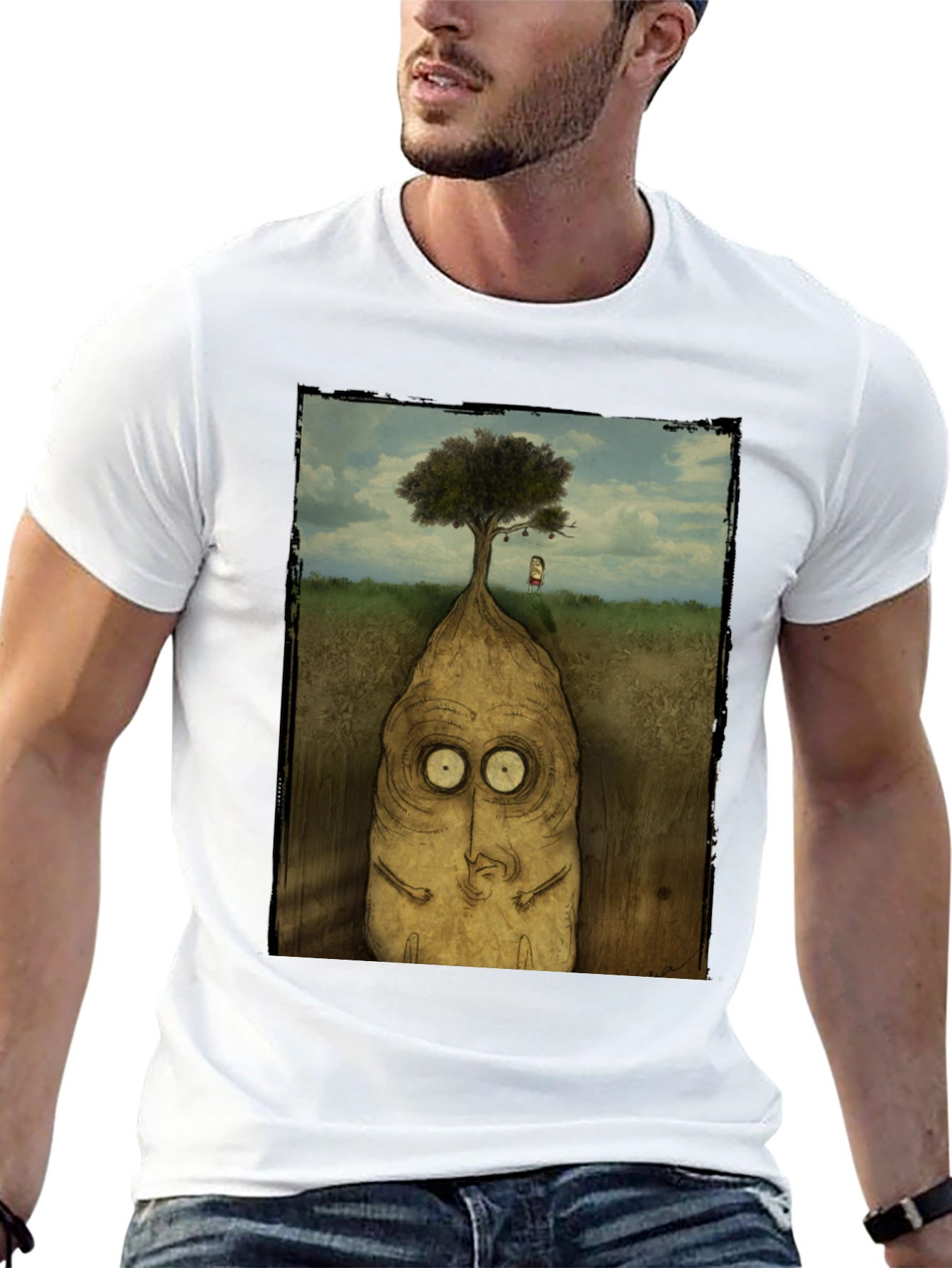 Surreal Tree Root Monster Graphic T-Shirt