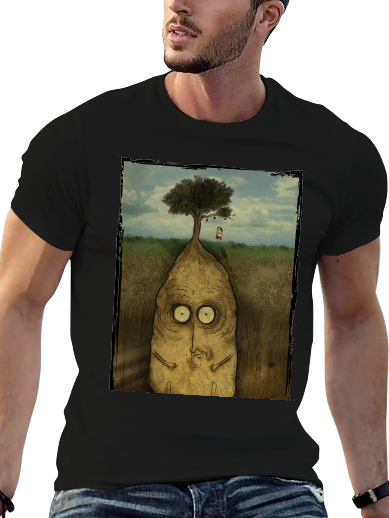 Surreal Tree Root Monster Graphic T-Shirt