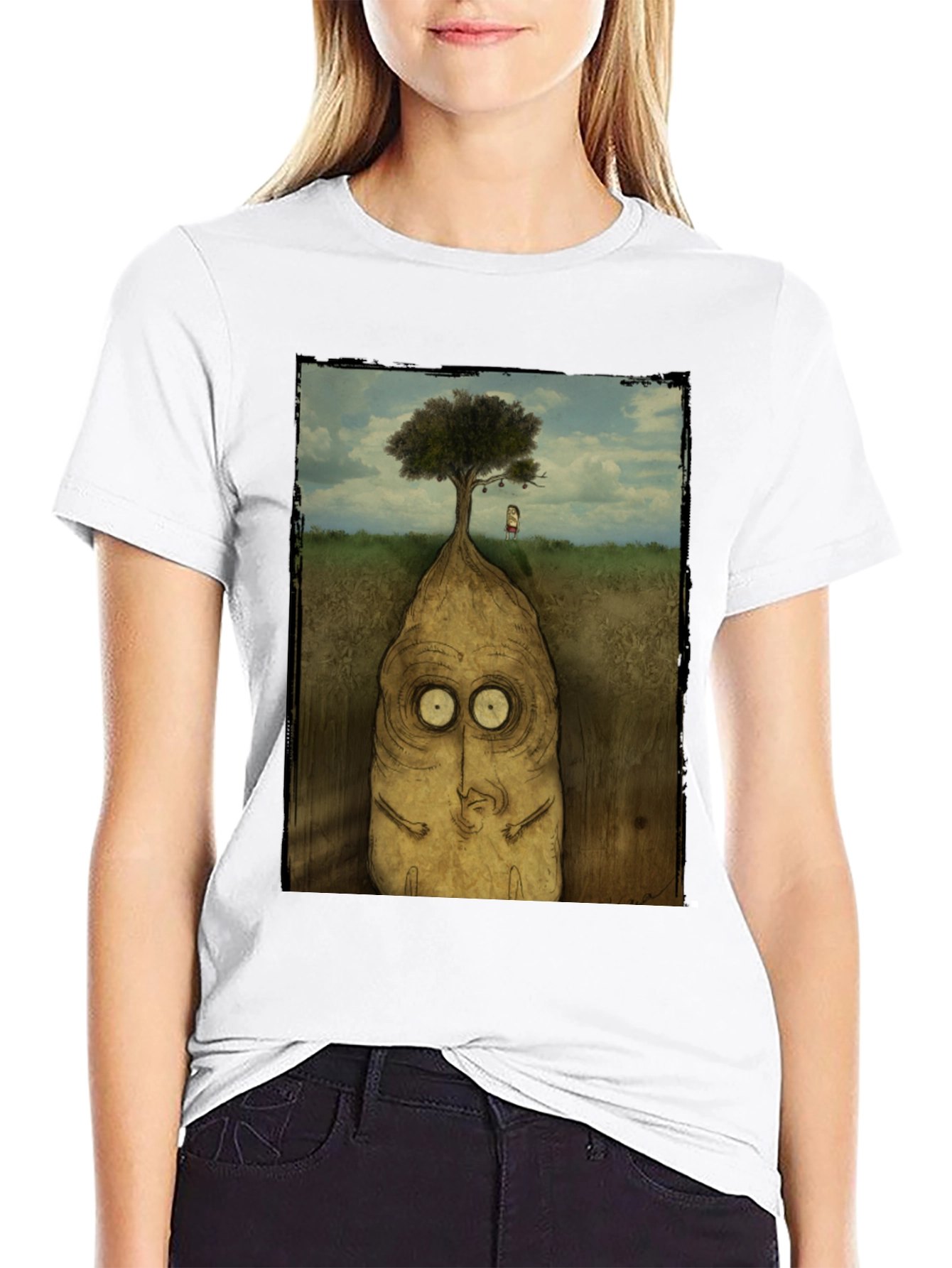 Surreal Tree Root Monster Graphic T-Shirt